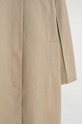 CLASSIC COTTON LONG CAR COAT — BEIGE 1