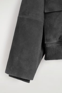 CORDED SUEDE PADDED JACKET — ANTHRACITE 8
