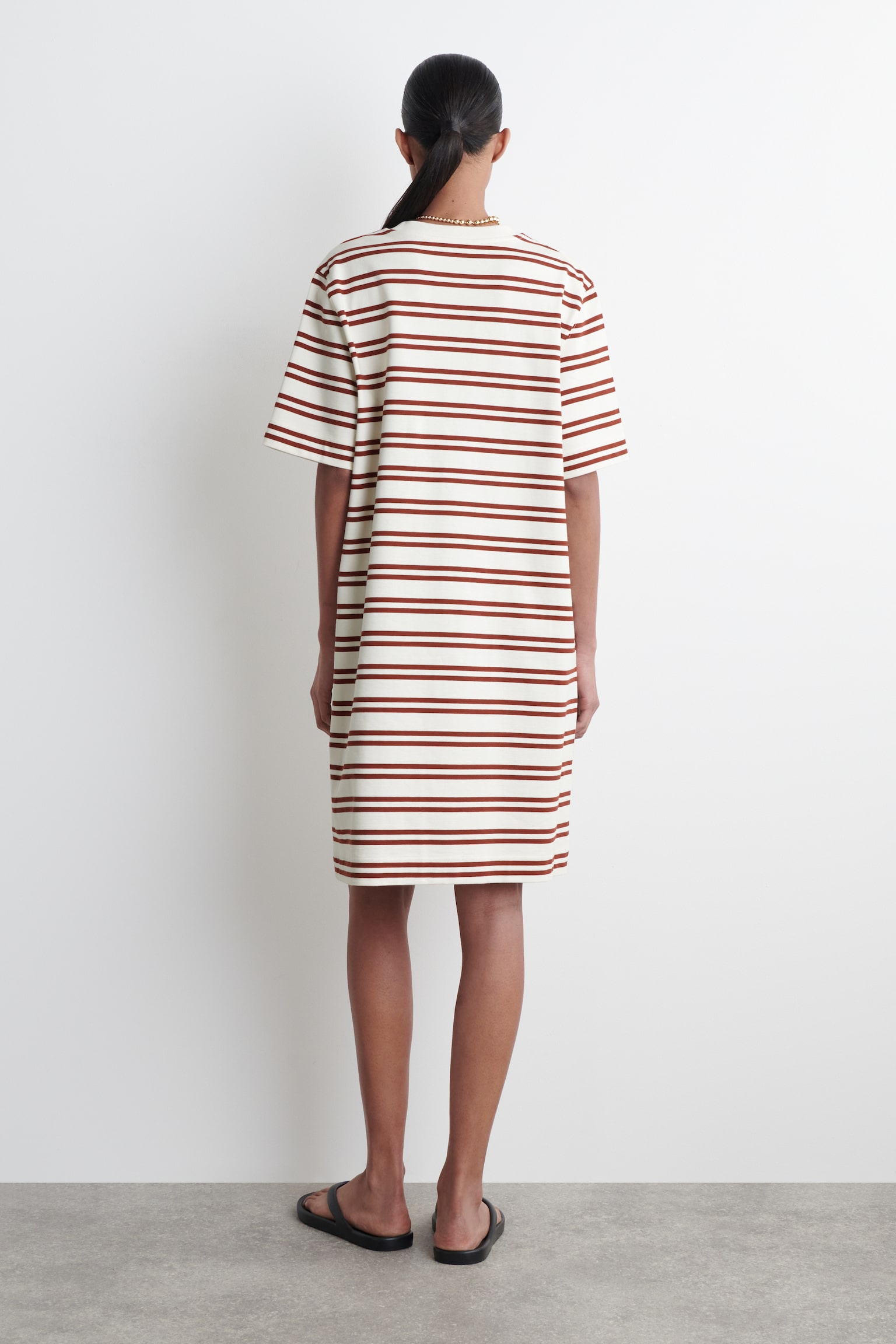 VESTIDO-CAMISETA CORTO DE ALGODÓN - BLANCO / ROJO / RAYAS/BLANCO - 6