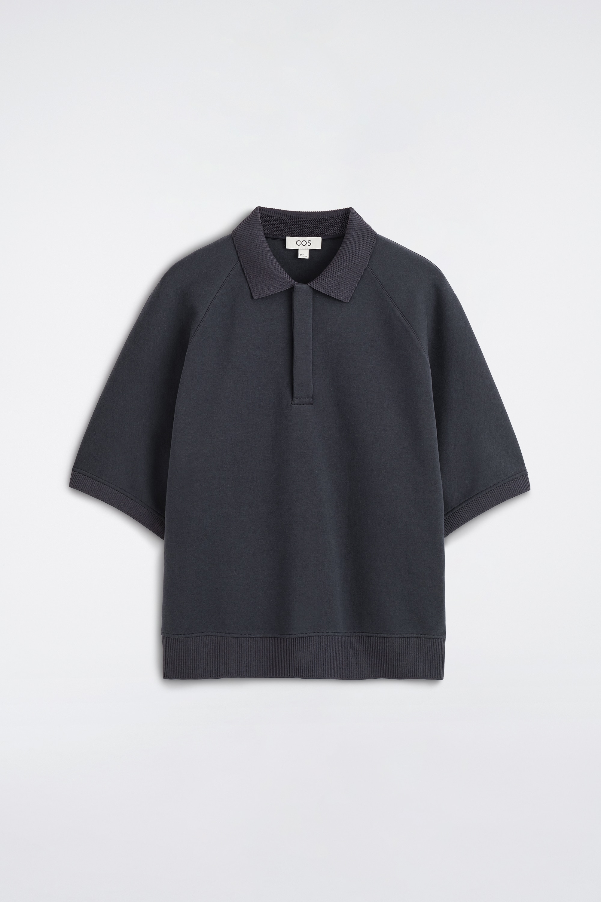 SCUBA-JERSEY POLO SHIRT - כחול נייבי/לבן