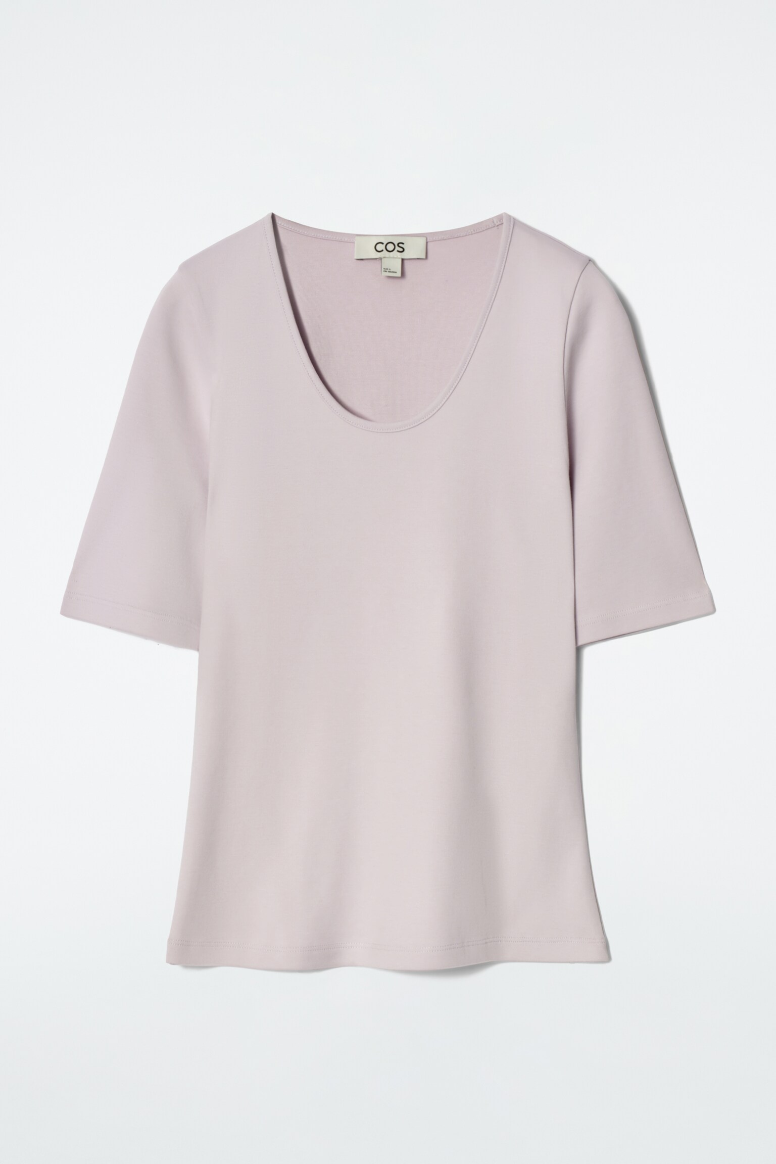 T-SHIRT SLIM À ENCOLURE DÉGAGÉE EN COTON - LILAS/ÉCRU/NOIR - 2