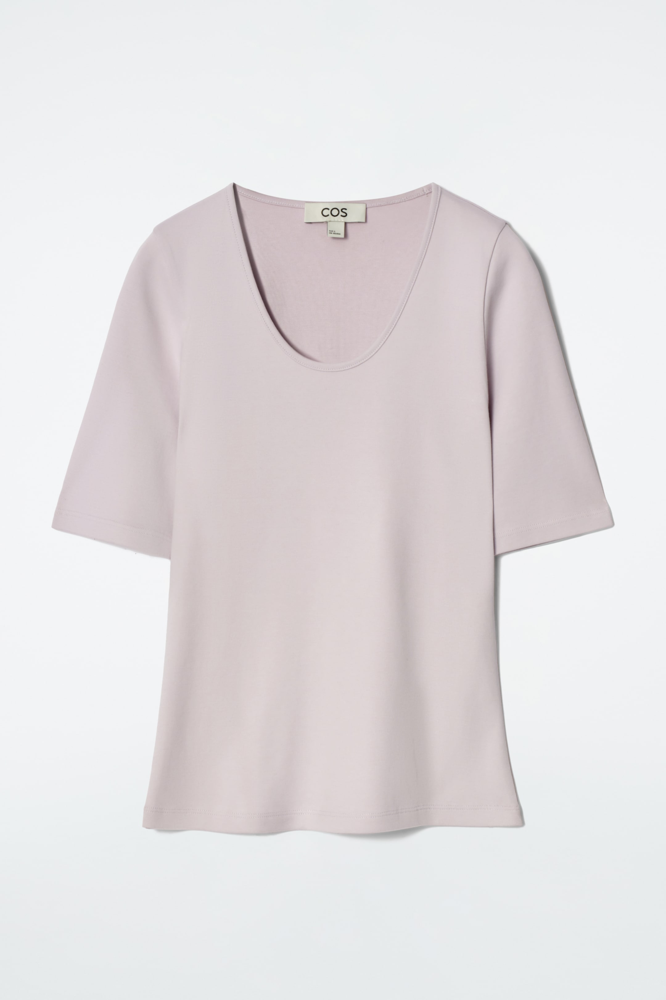 Visa större bild: FIGURNÄRA T-SHIRT I BOMULL MED DJUP HALSRINGNING - SYRENLILA - DAM | H&M SE 6