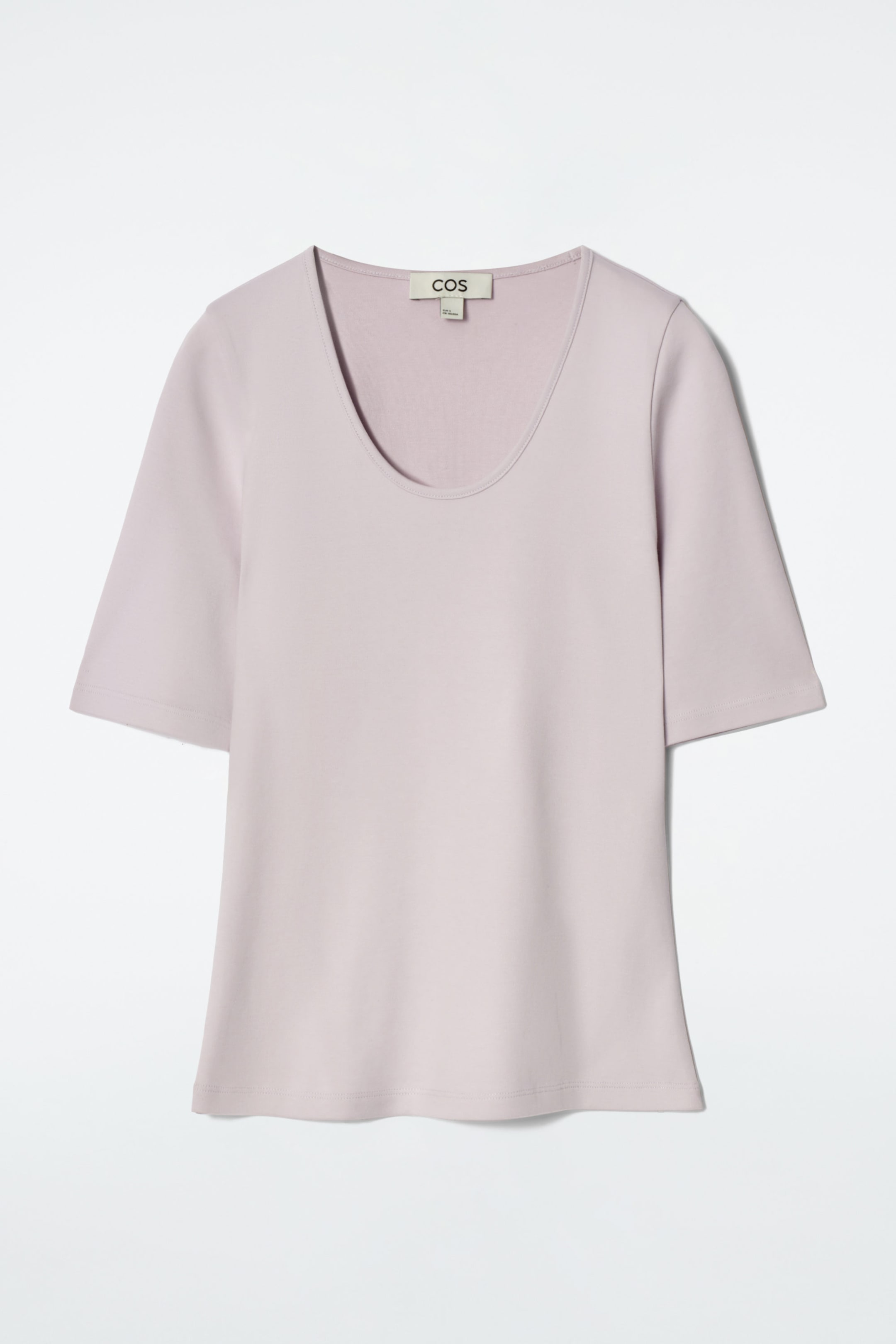 SCHMALES BAUMWOLL-T-SHIRT MIT TIEFEM AUSSCHNITT