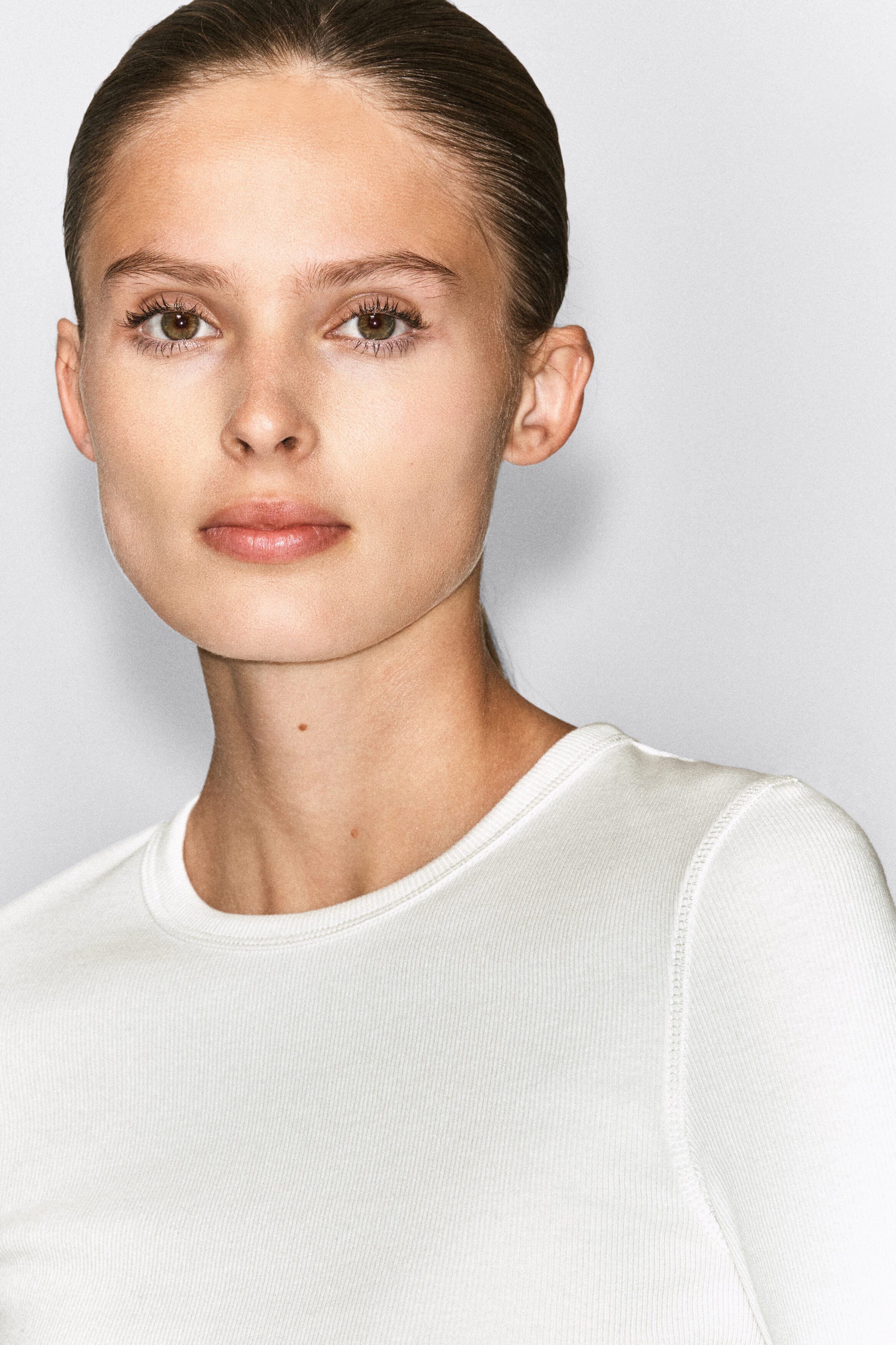 SLIM RIBBED COTTON LONG-SLEEVED TOP - thumbnail 6