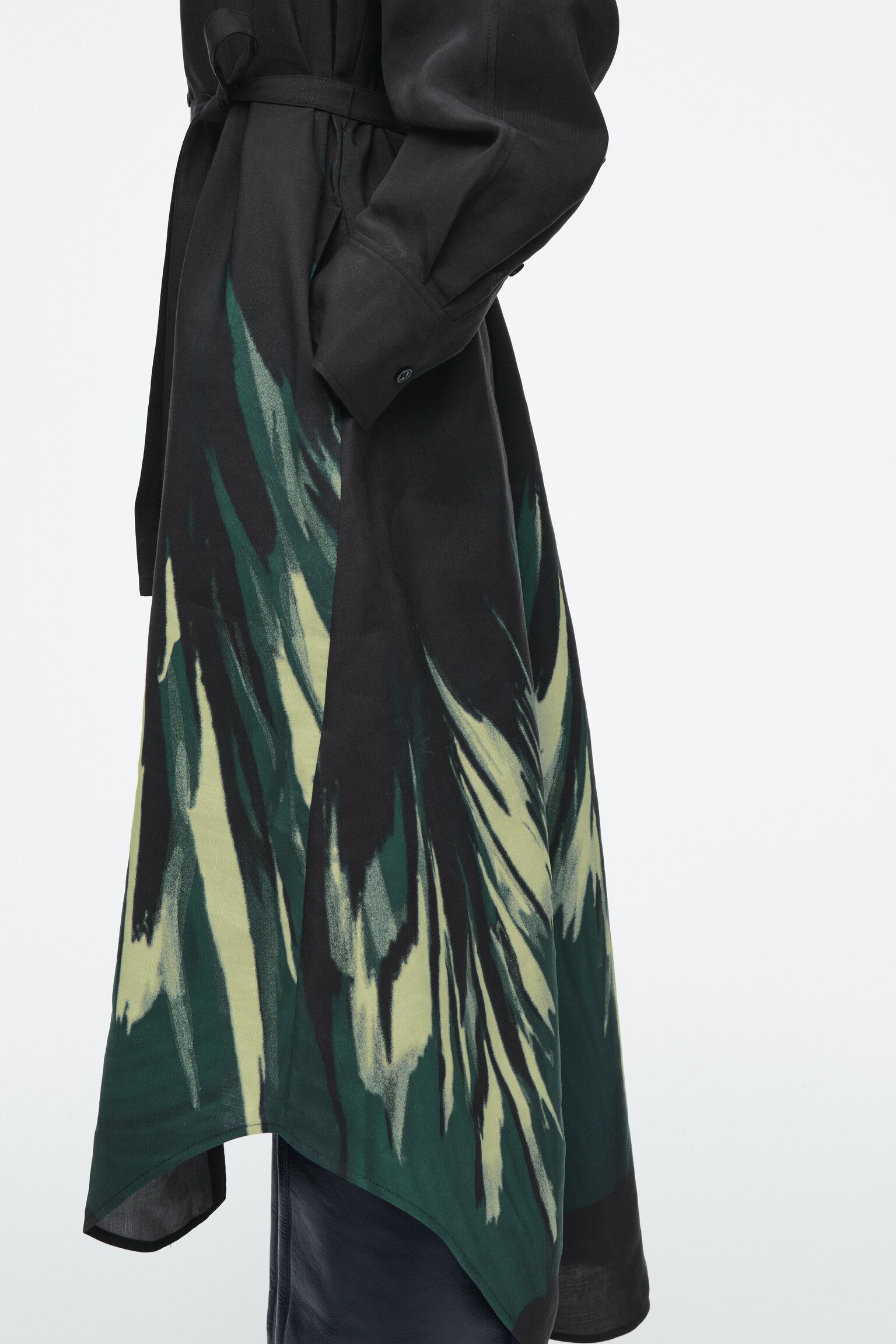 ROBE-CHEMISE CEINTURÉE À IMPRIMÉ - NOIR / IMPRIMÉ - 4