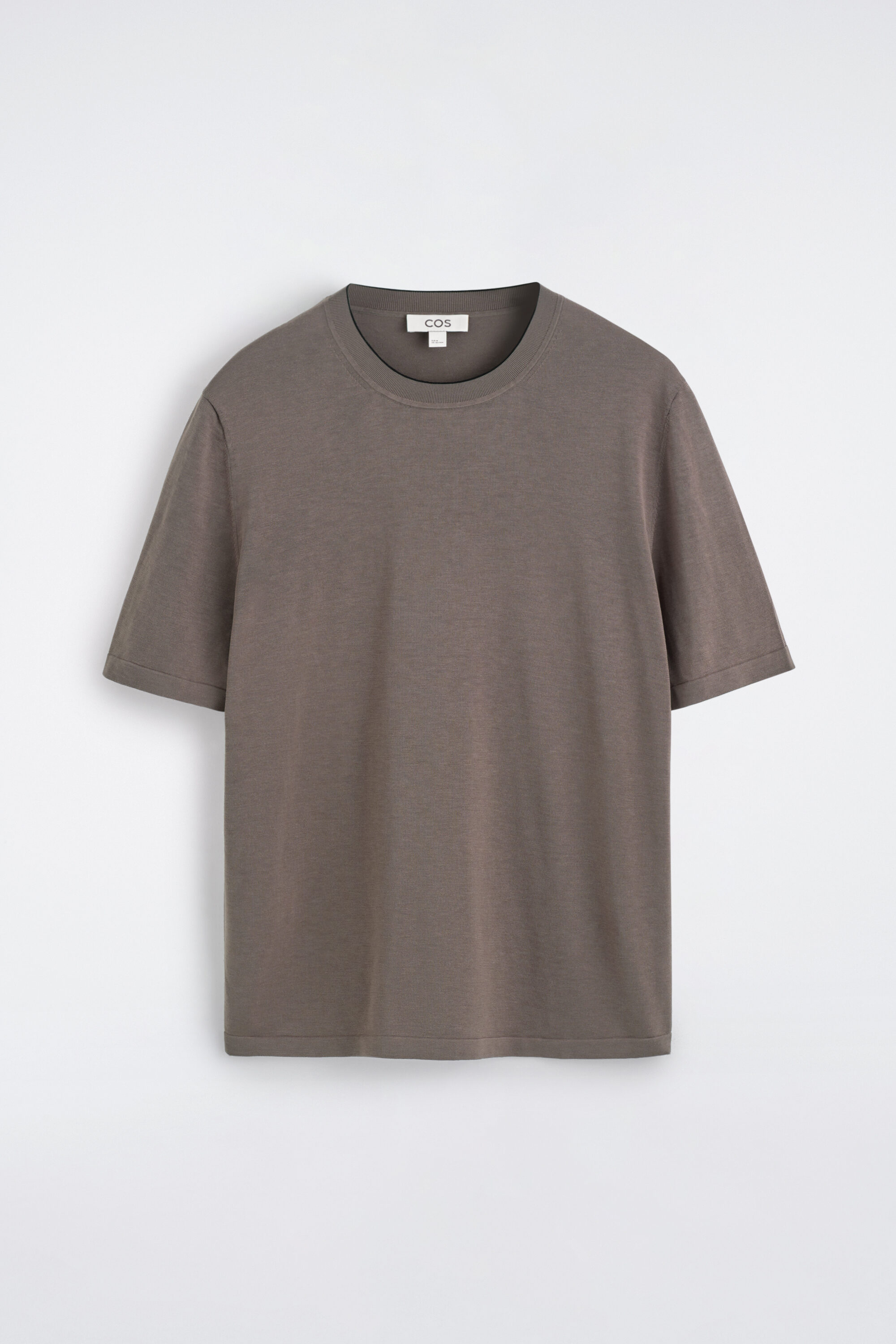CONTRAST-TIPPED SILK-COTTON T-SHIRT - BEIGE | COS US