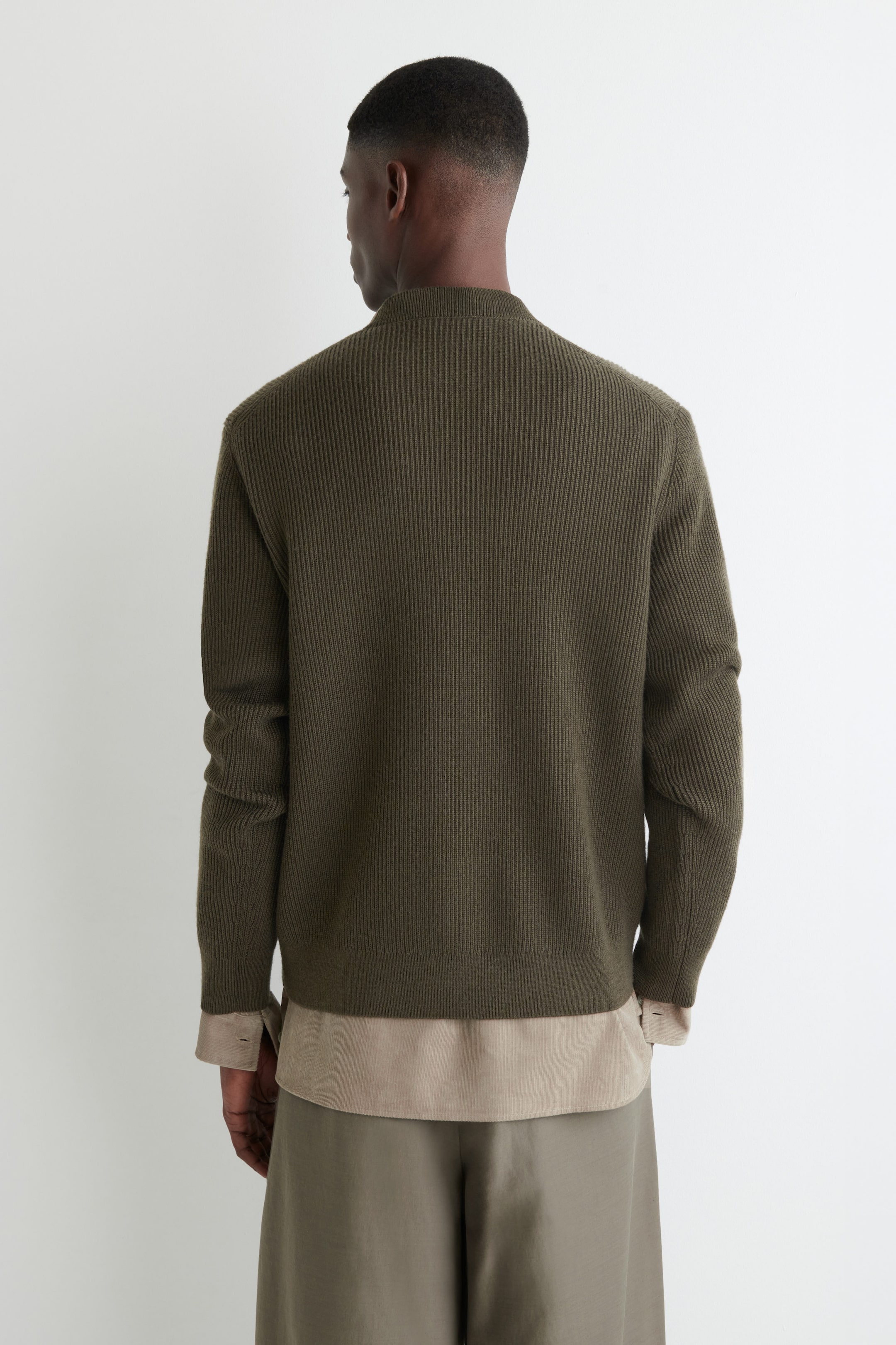 POCKET-DETAIL WOOL CREW-NECK JUMPER