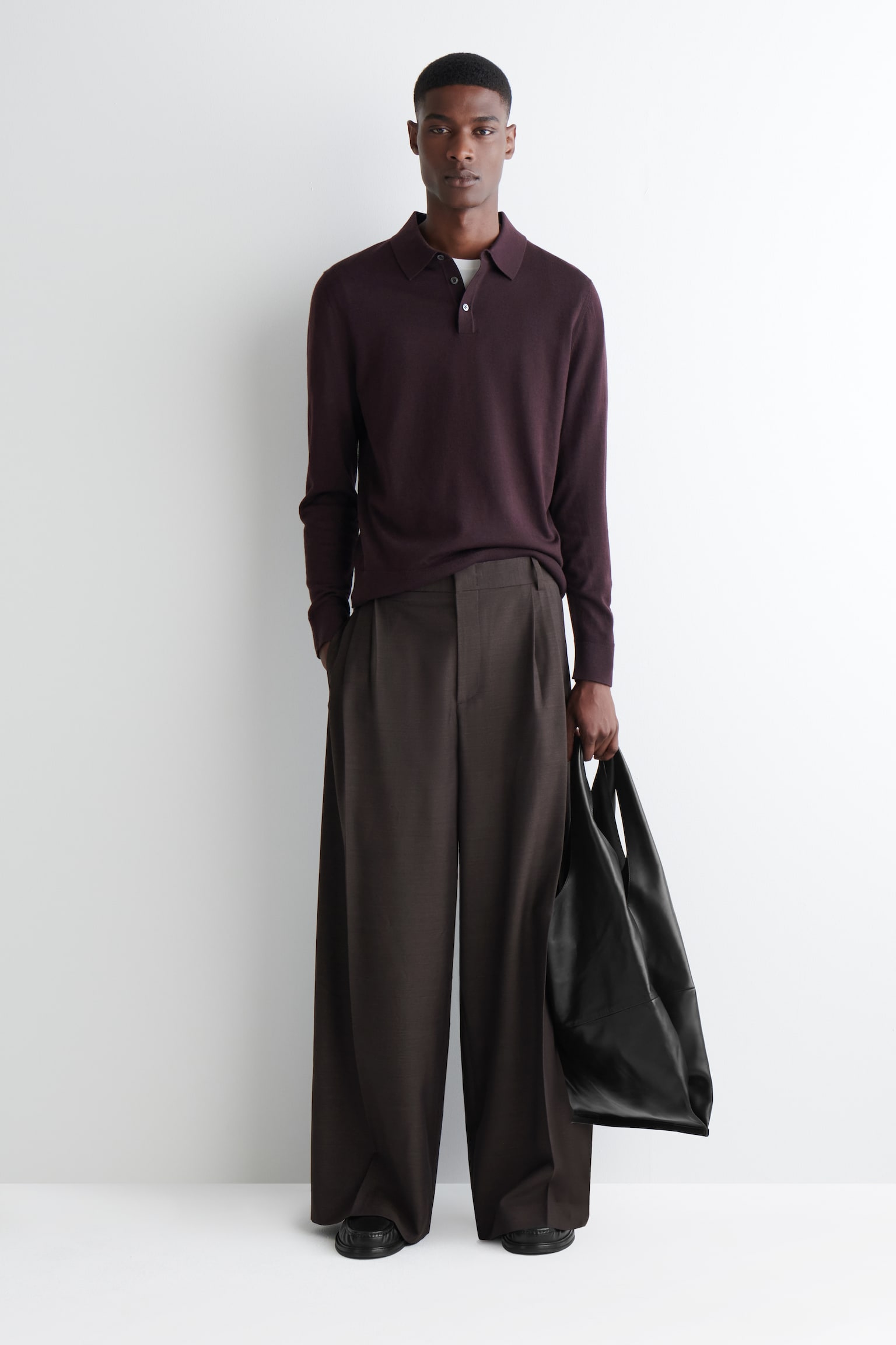 POLO SLIM EN LAINE MÉRINOS - BORDEAUX/BLEU MARINE/NOIR - 5