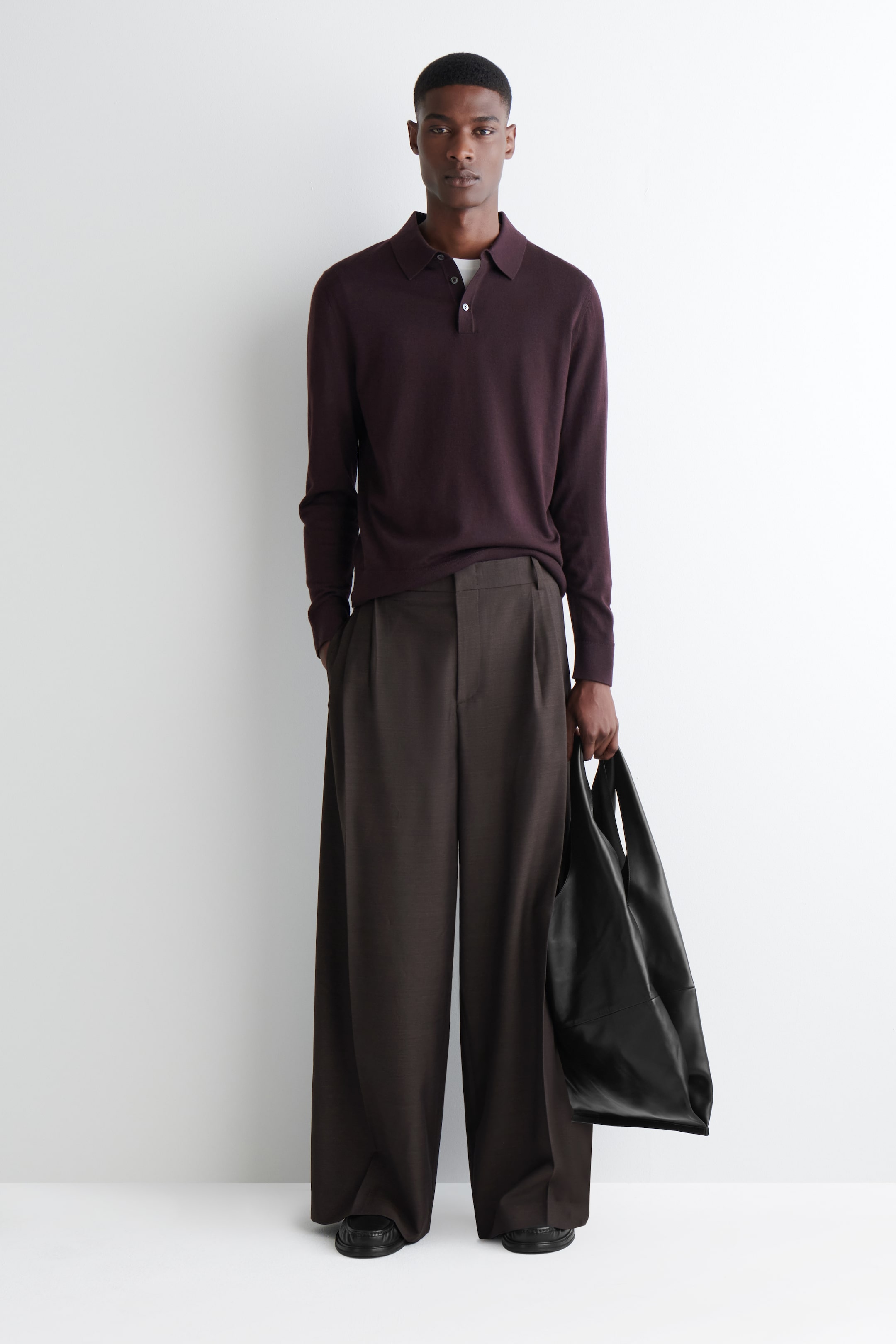Visualizza immagine più grande: POLO SLIM IN LANA MERINO - BORDEAUX - UOMO | H&M IT 2