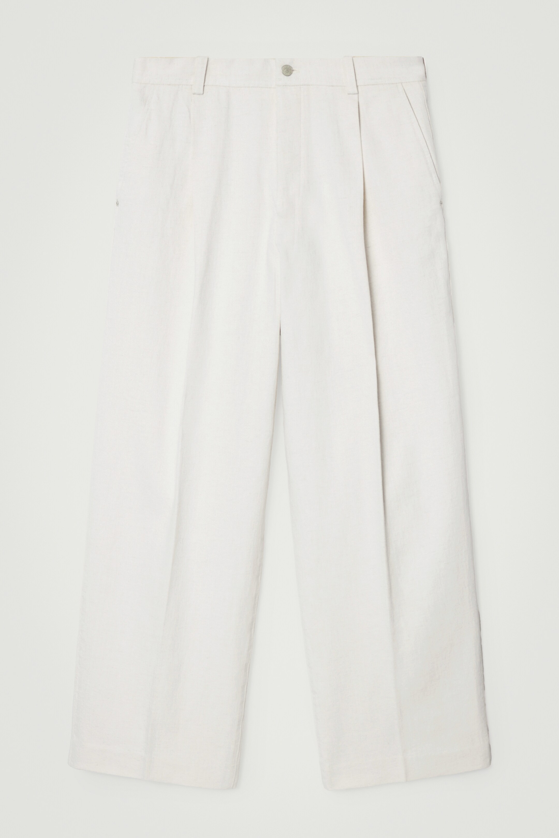 Agrandir l'image: PANTALON LARGE À PLIS EN DENIM - BLANC - HOMME | H&M CH 1