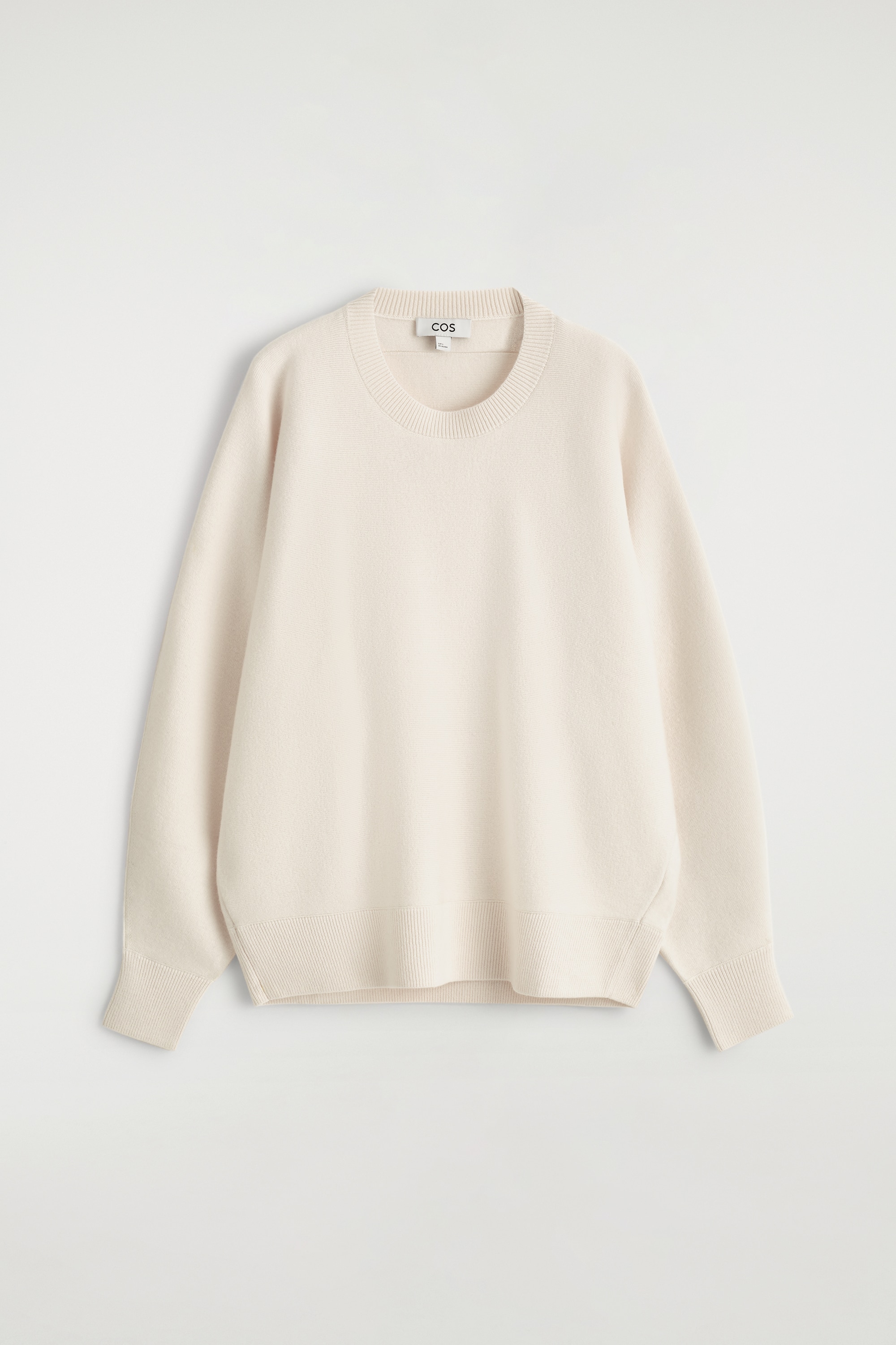 PULL SILHOUETTE ARRONDIE EN LAINE DOUBLE FACE - BLANC/GRIS CHINÉ/VERT FONCÉ