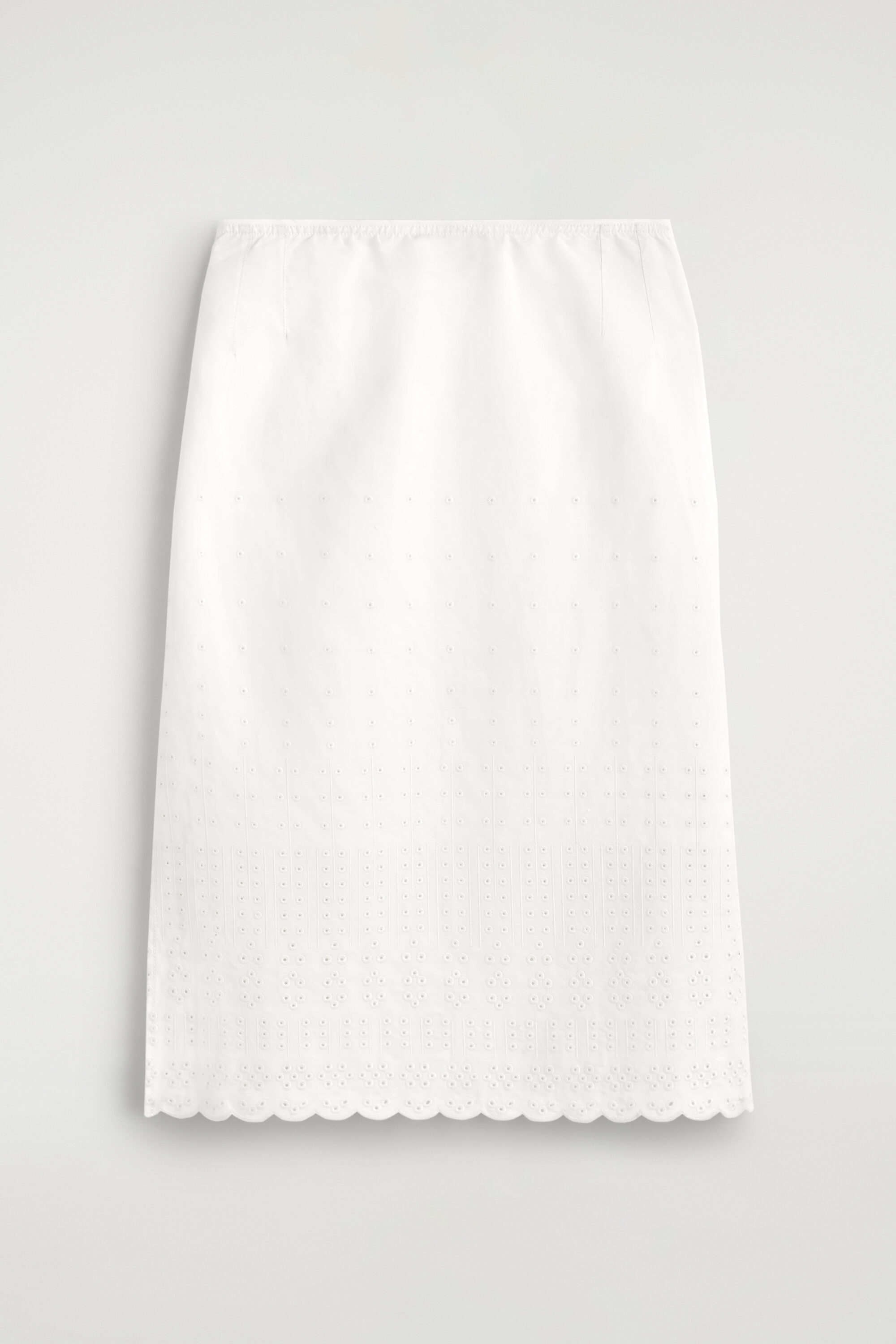 Eyelet Cotton-linen Skirt
