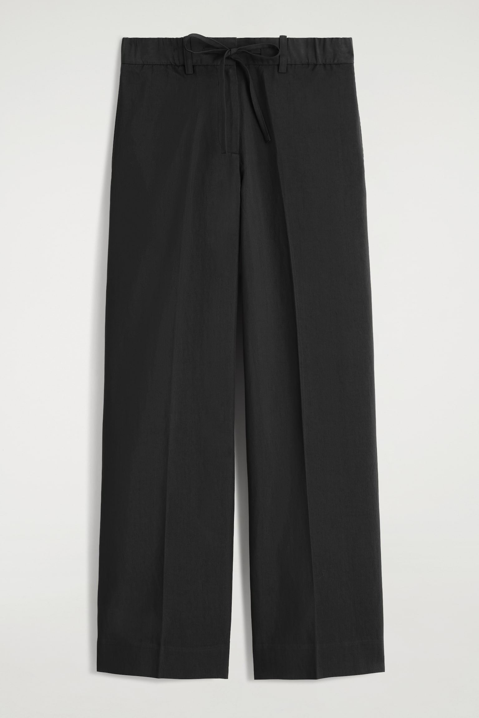 FLIESSENDE HOSE MIT KORDELZUGBUND - SCHWARZ/BRAUN - 2