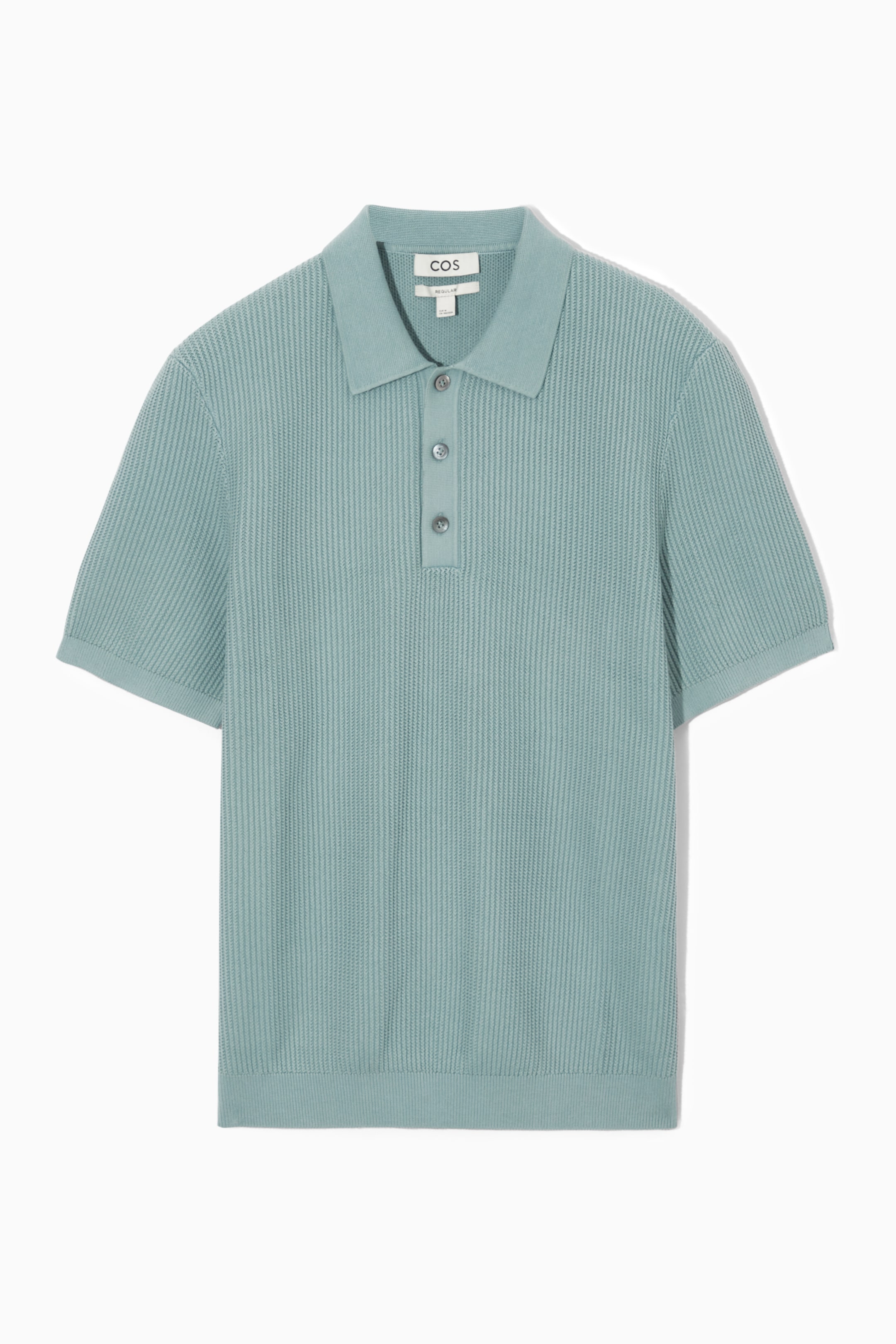 View larger image: TEXTURED KNITTED POLO SHIRT - BLUE - Men | H&M GB 1