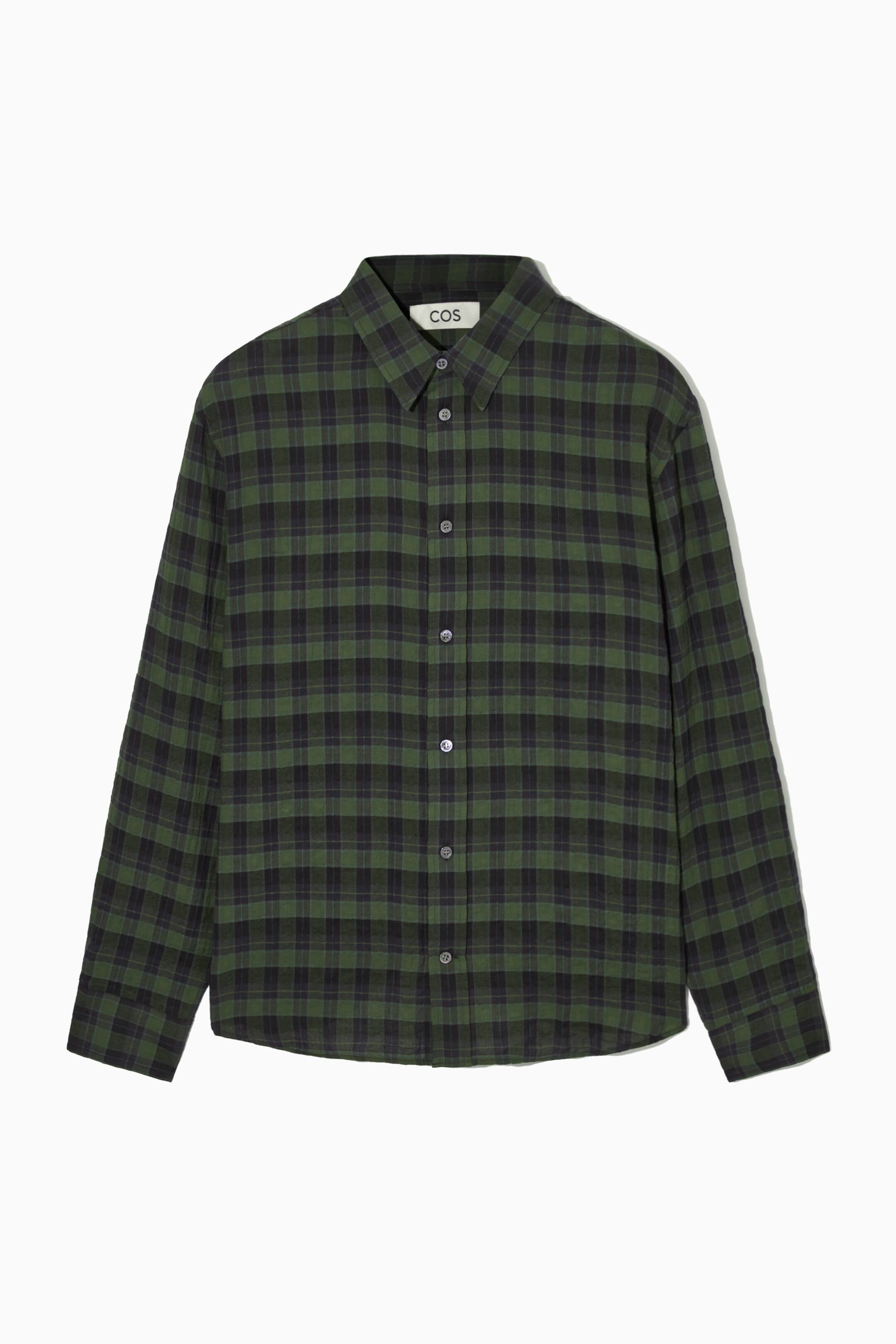 View larger image: TEXTURED CHECKED SHIRT - DARK GREEN / CHECK - Men | H&M GB 1