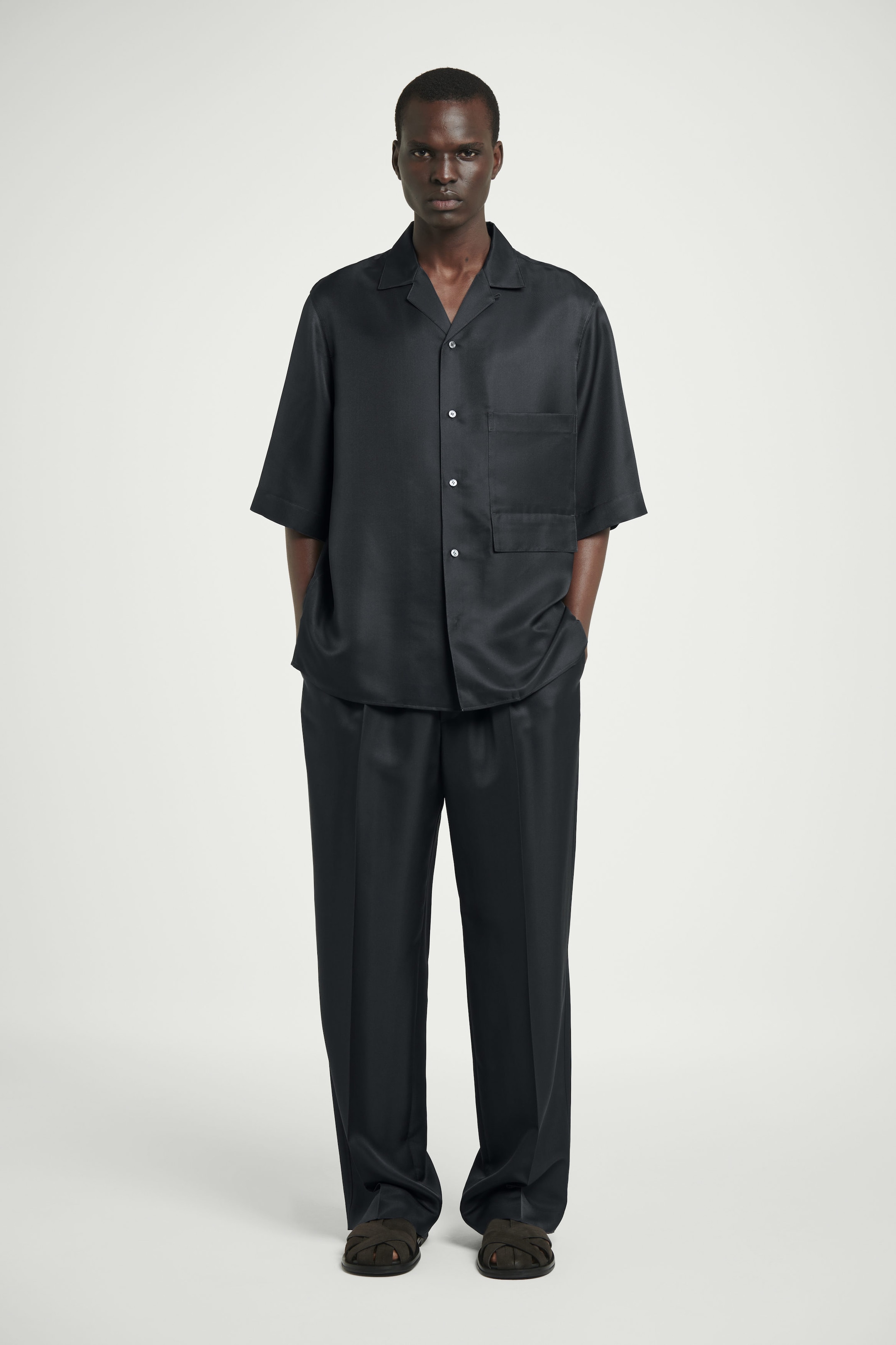 ELASTICATED SILK PANTS