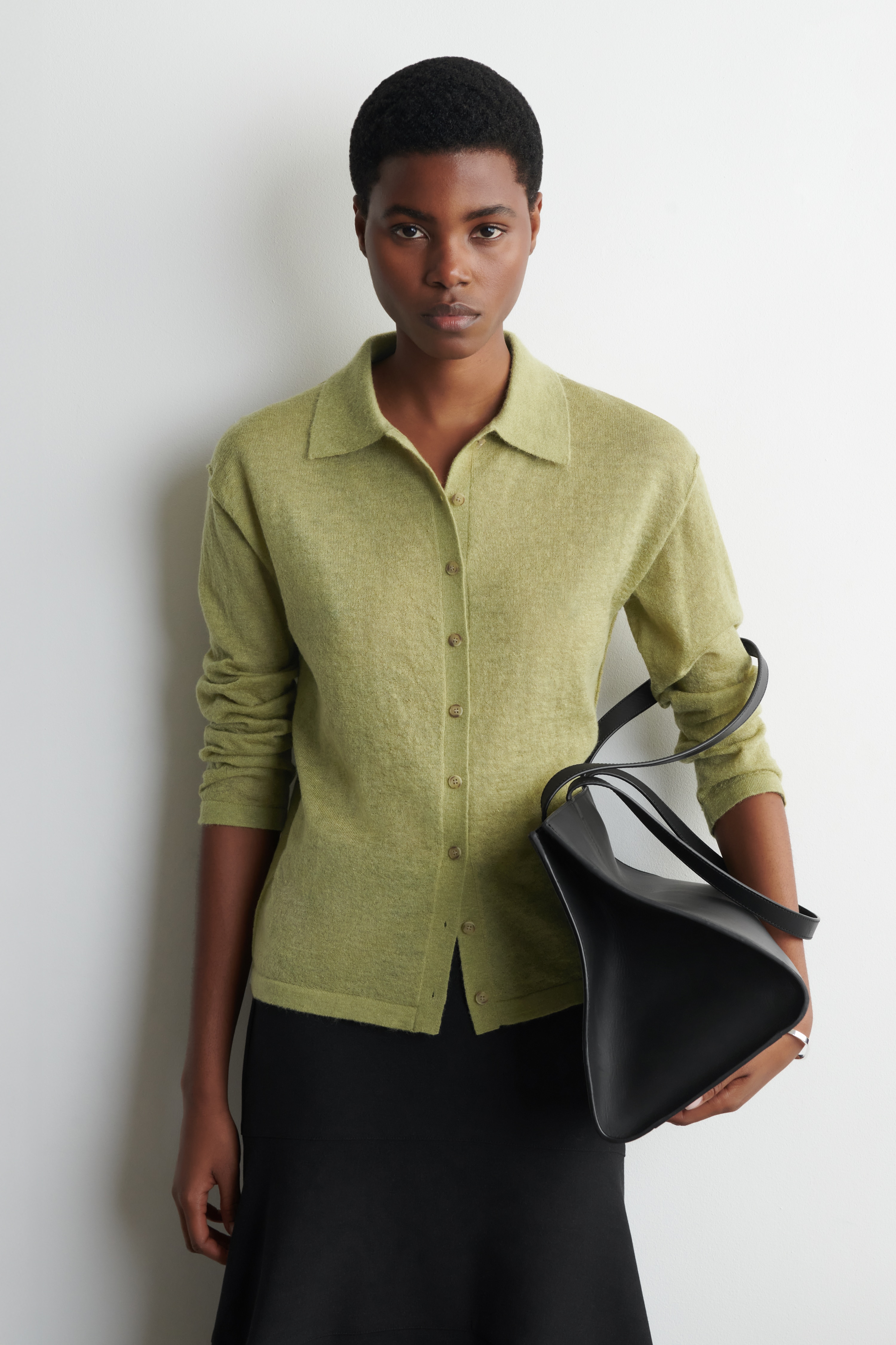 CHEMISE EN MAILLE DE MOHAIR MÉLANGÉ - VERT