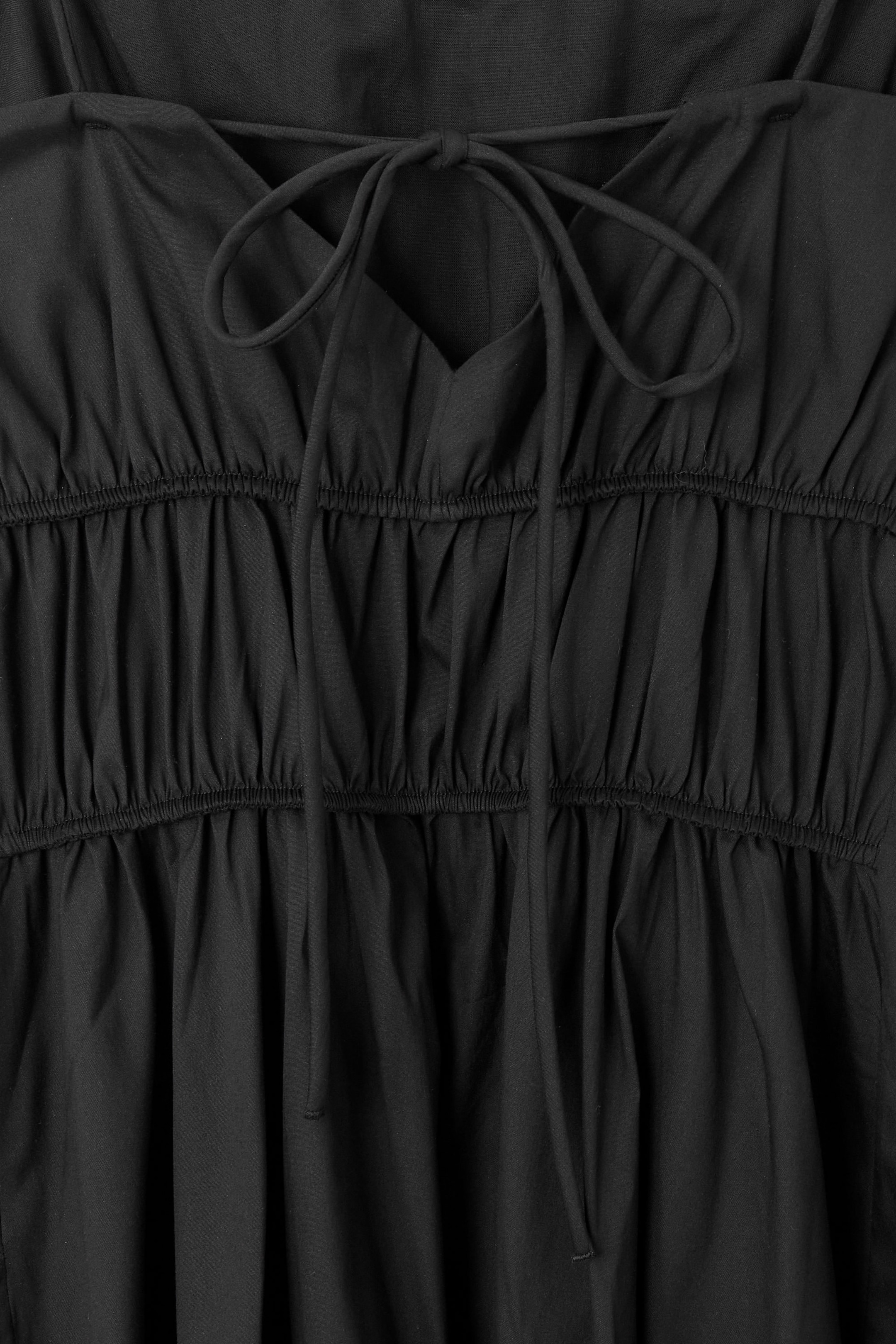 GATHERED-WAIST MIDI DRESS