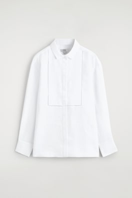 EMBROIDERED-DETAIL LINEN SHIRT — WHITE 7