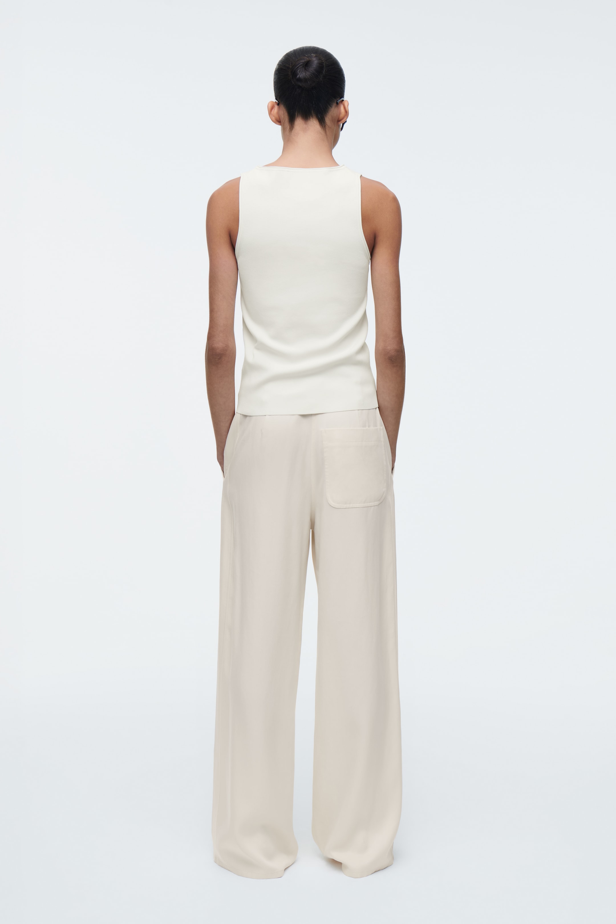 View larger image: TUBULAR KNITTED TANK TOP - IVORY - Ladies | H&M GB 5