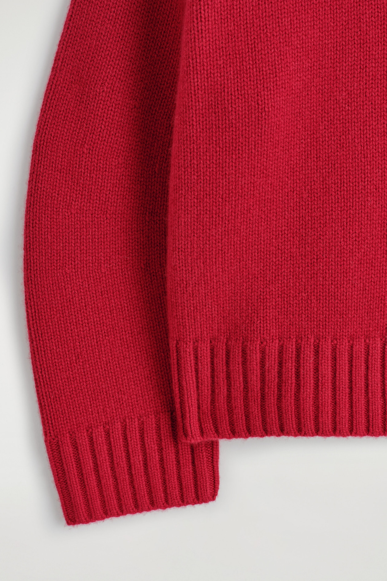 PURE CASHMERE FUNNEL-NECK JUMPER — RED