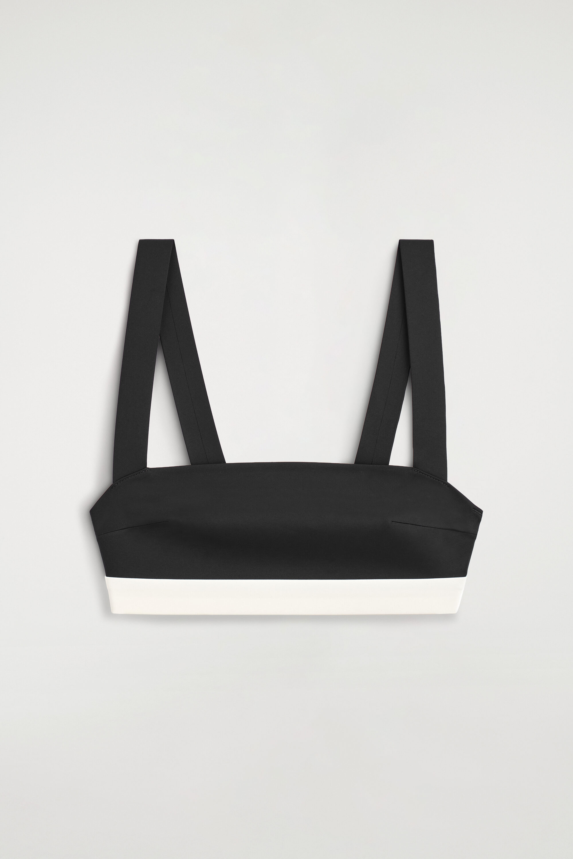 COLOR-BLOCK SCUBA BIKINI TOP - BLACK / CREAM | COS US