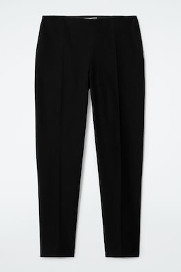SLIM-LEG CROPPED TROUSERS — BLACK 6