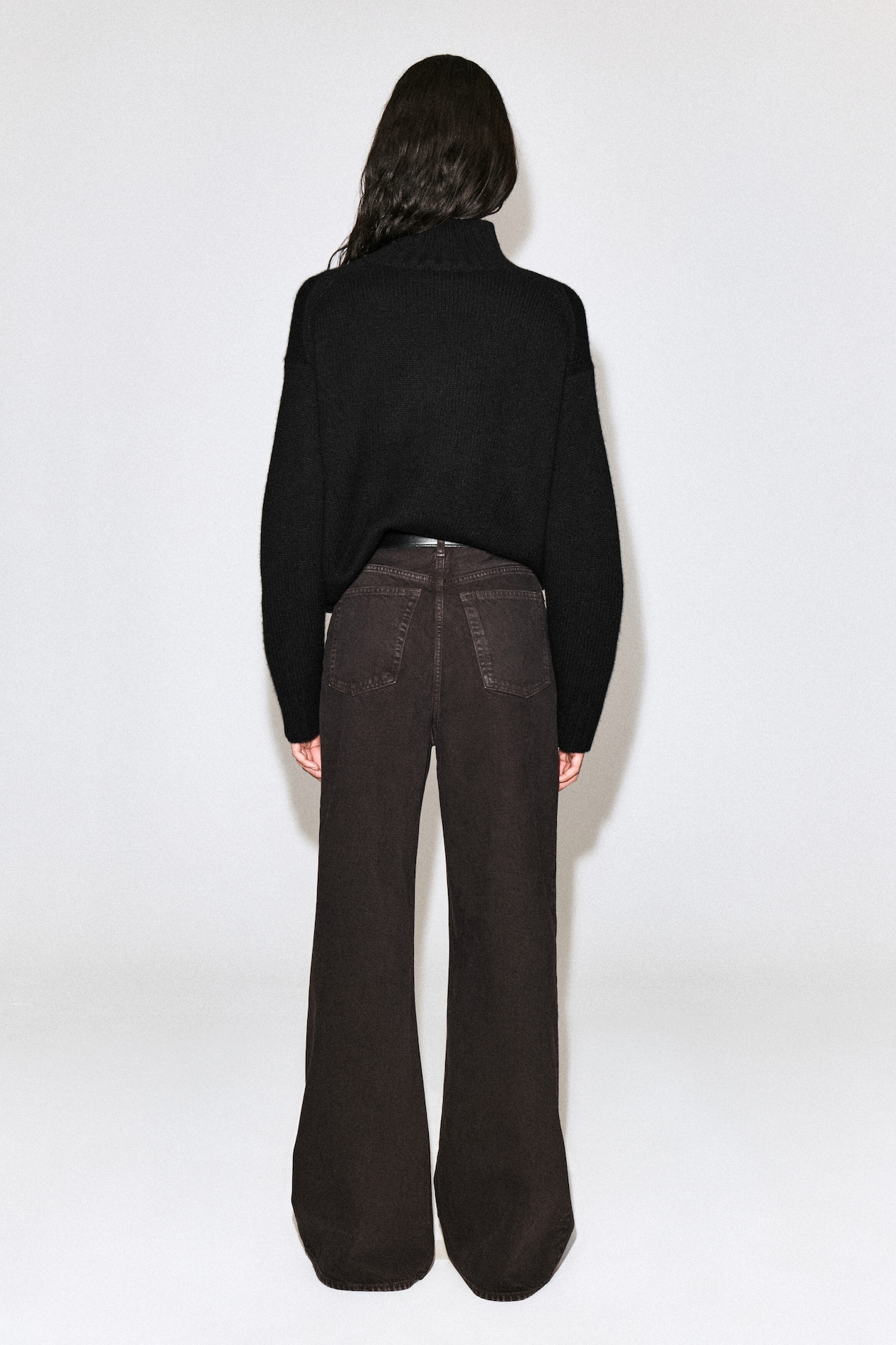 DIAL WIDE-LEG JEANS — BROWN