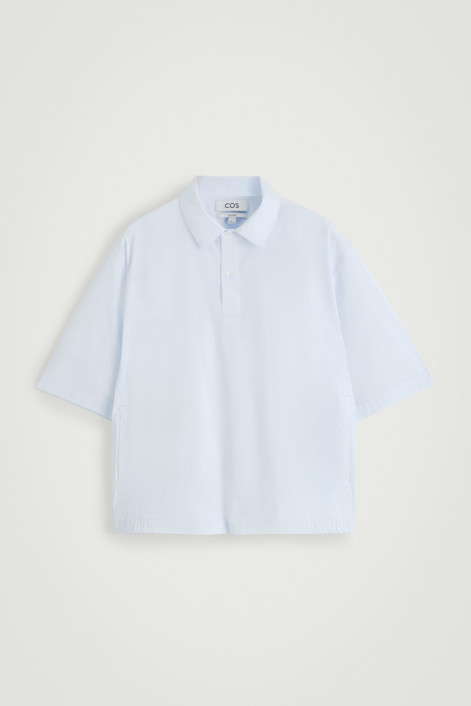 CAMISA CERRADA DE MANGA CORTA DE ALGODÓN - AZUL CLARO - 2