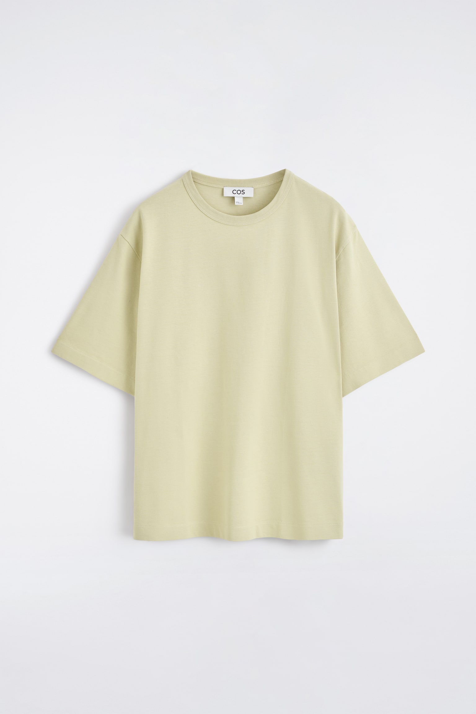 Camiseta de algodão com lavagem à peça e corte relaxado - Verde lavado - 1
