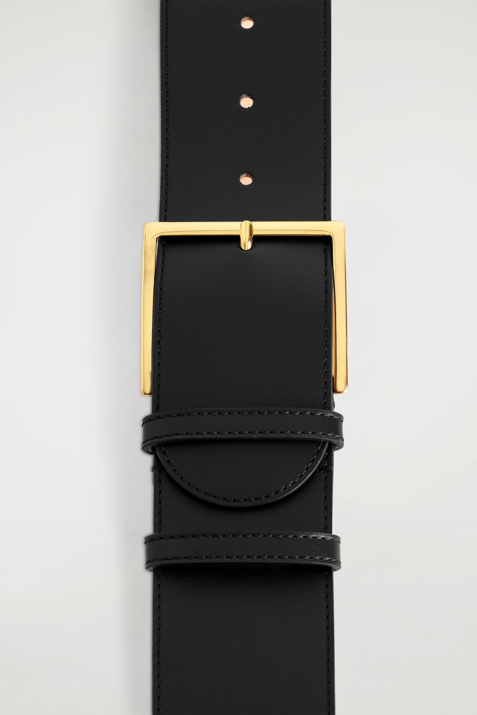 CEINTURE LARGE EN CUIR TAILLE BASSE - NOIR - 3