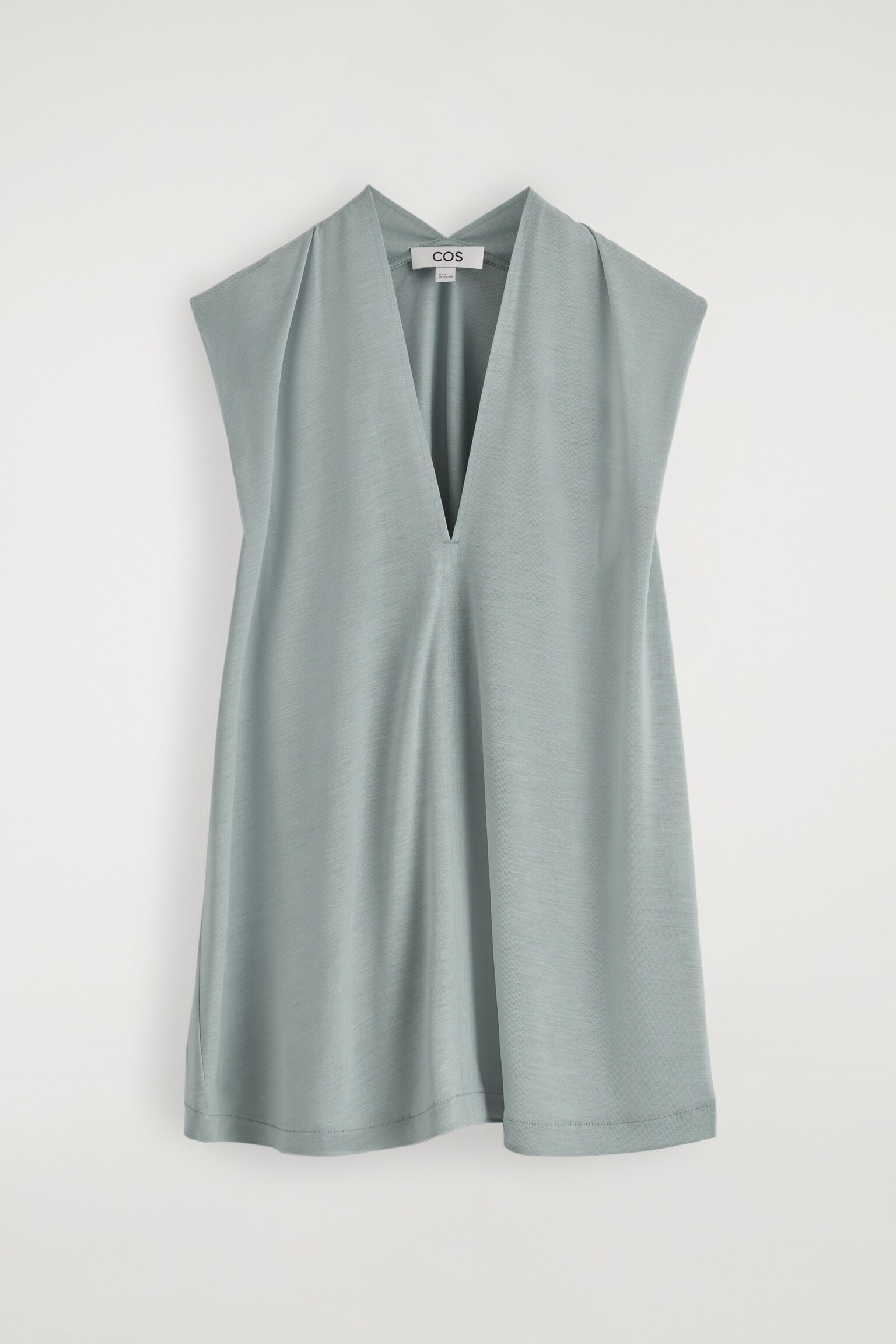 TOP CON SCOLLO A V DRAPPEGGIATO - AZZURRO/NERO - 2