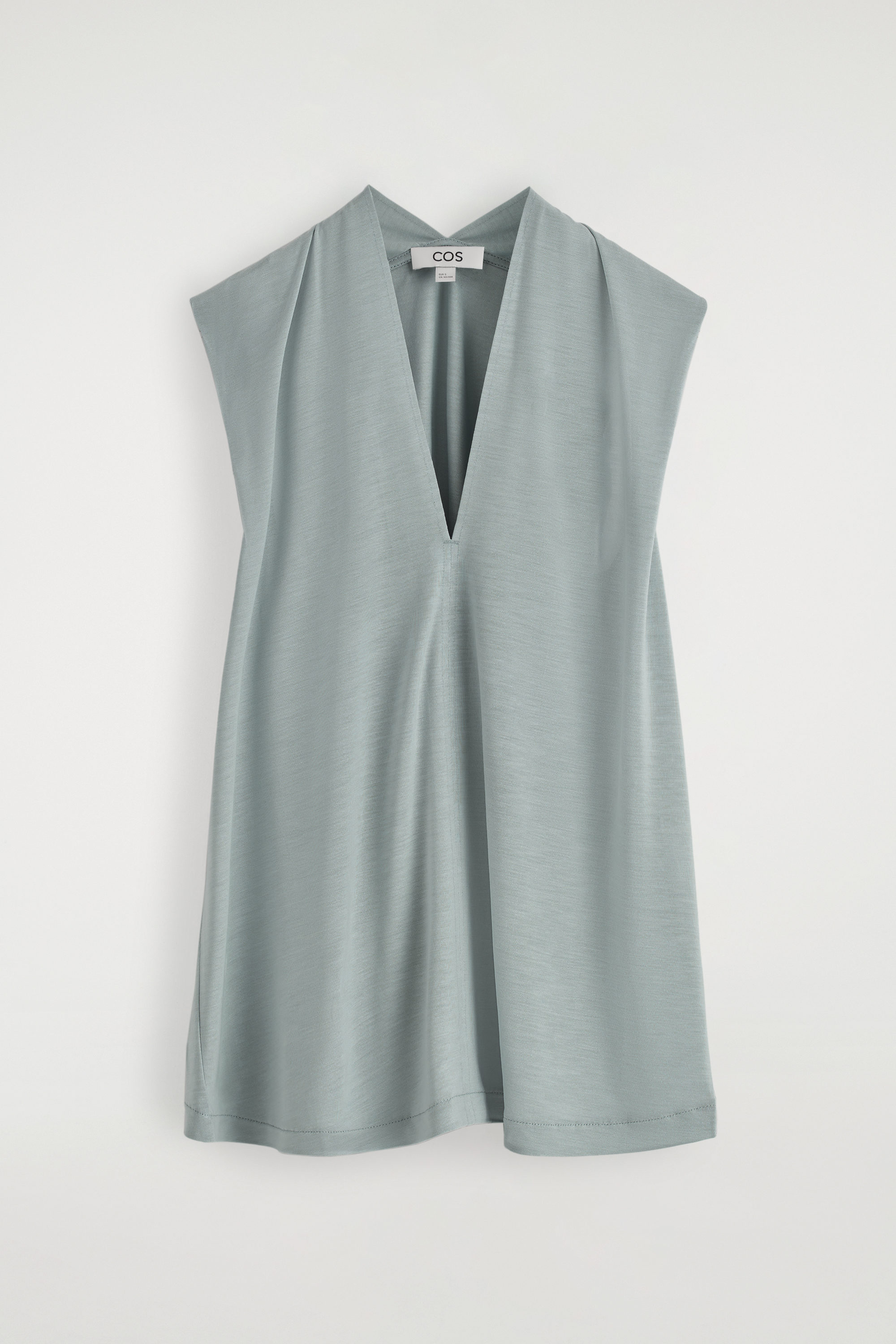 DRAPED V-NECK TOP - LIGHT BLUE | COS US
