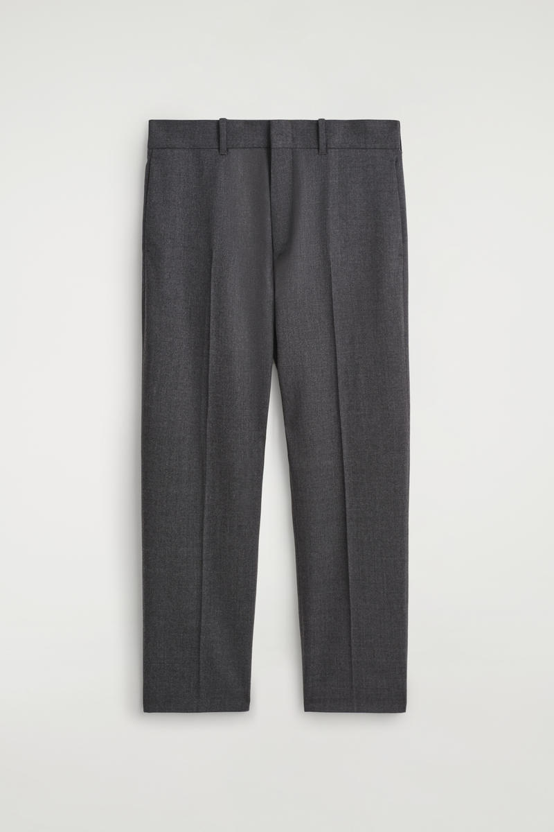 Cos Wool-blend Straight-leg Pants In Gray