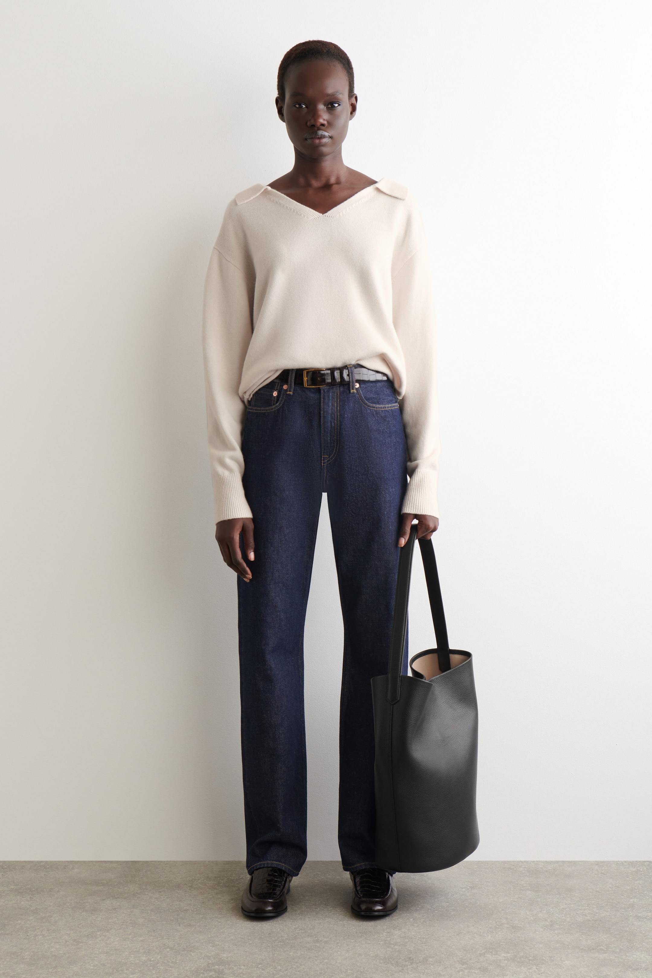 MERINO WOOL POLO SWEATER
