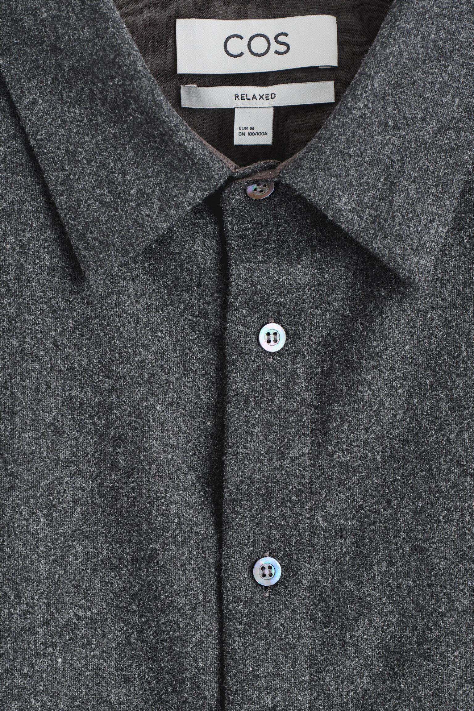 RELAXED WOOL-FLANNEL SHIRT - CHARCOAL MÉLANGE/BLACK / CHECKED - 4