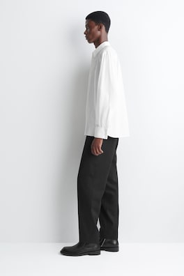 PINTUCKED COTTON TUXEDO SHIRT — CHALK 4