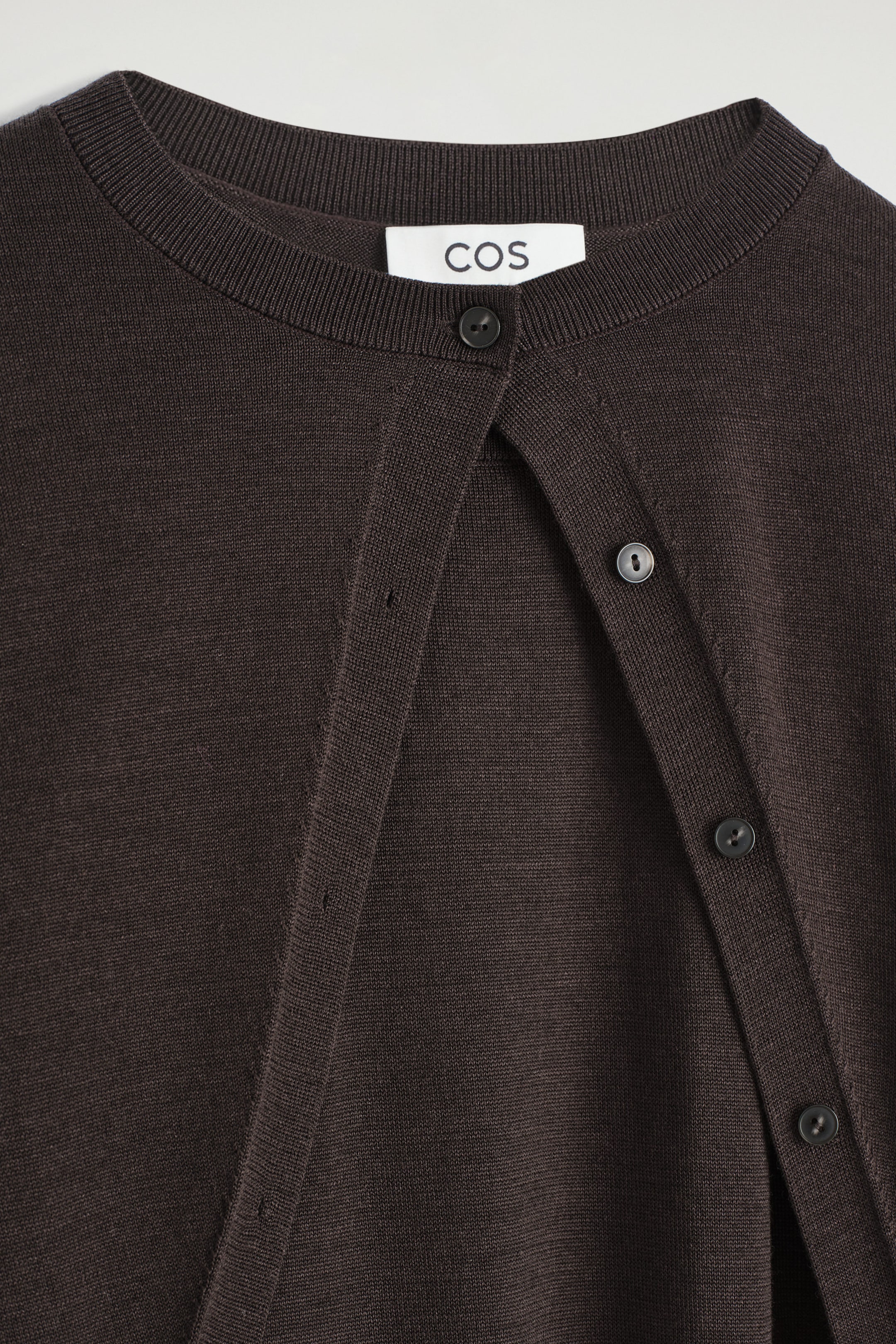 LAYERED MERINO WOOL CARDIGAN