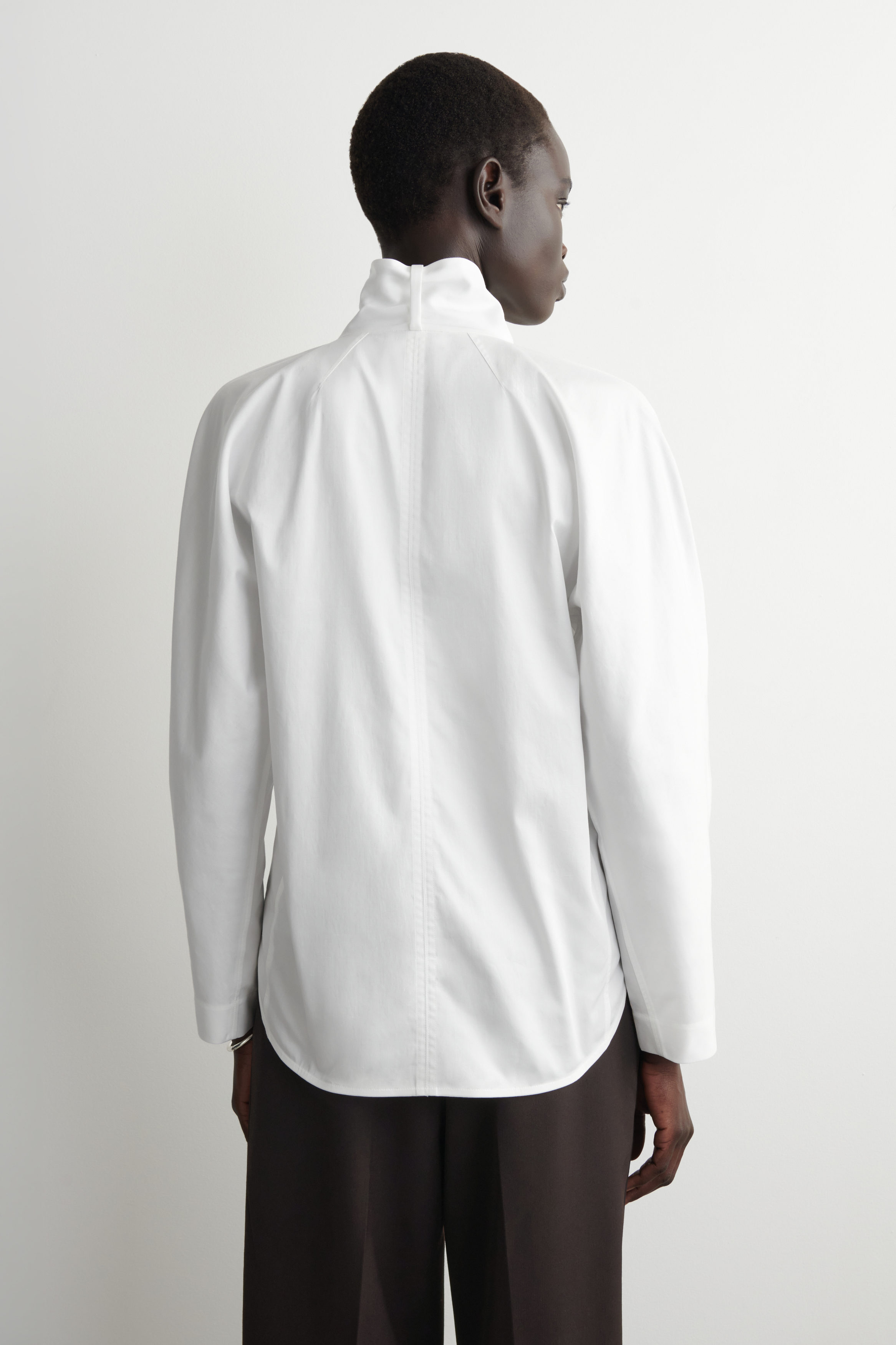 SHAWL-COLLAR COTTON BLOUSE - OFF-WHITE | COS US