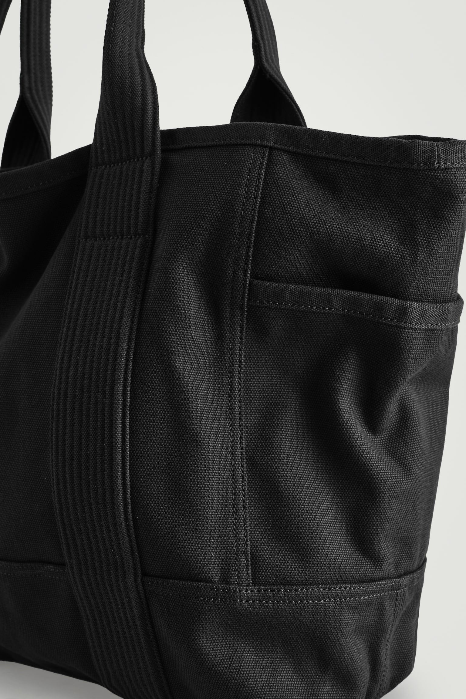 BORSA TOTE OVERSIZE IN TELA - NERO/KAKI - 3