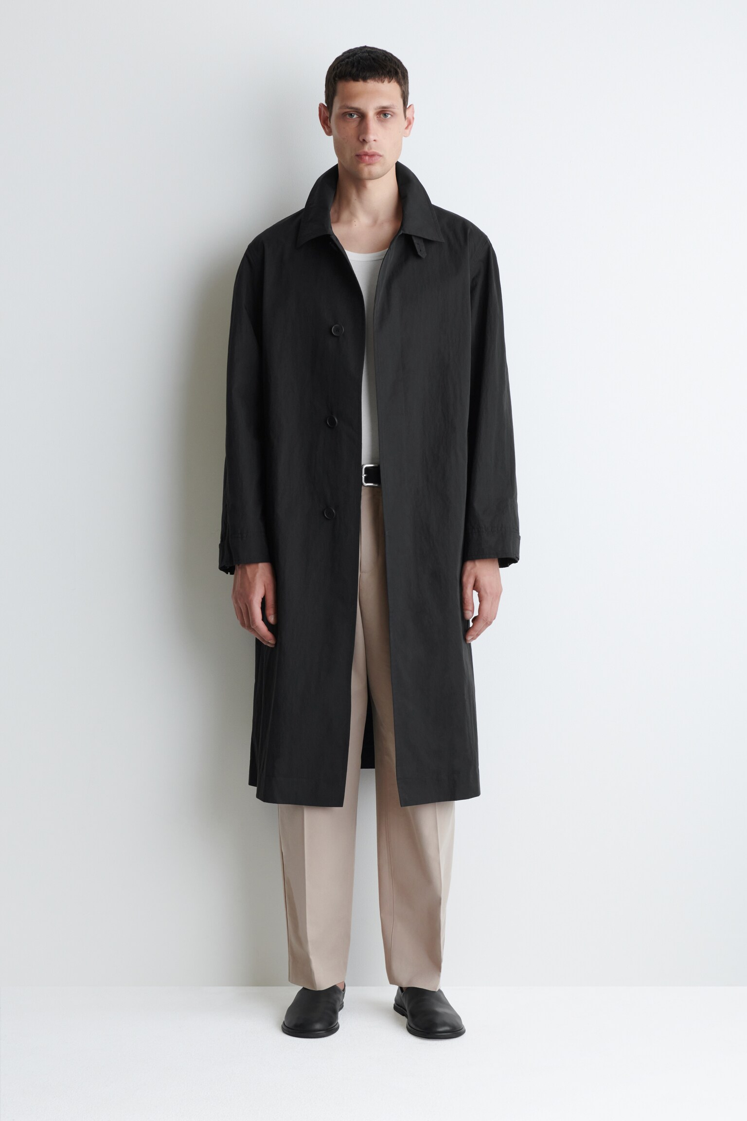 TRENCH DIN BUMBAC - NEGRU