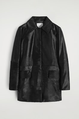 PONY HAIR-EFFECT LEATHER JACKET — BLACK 3