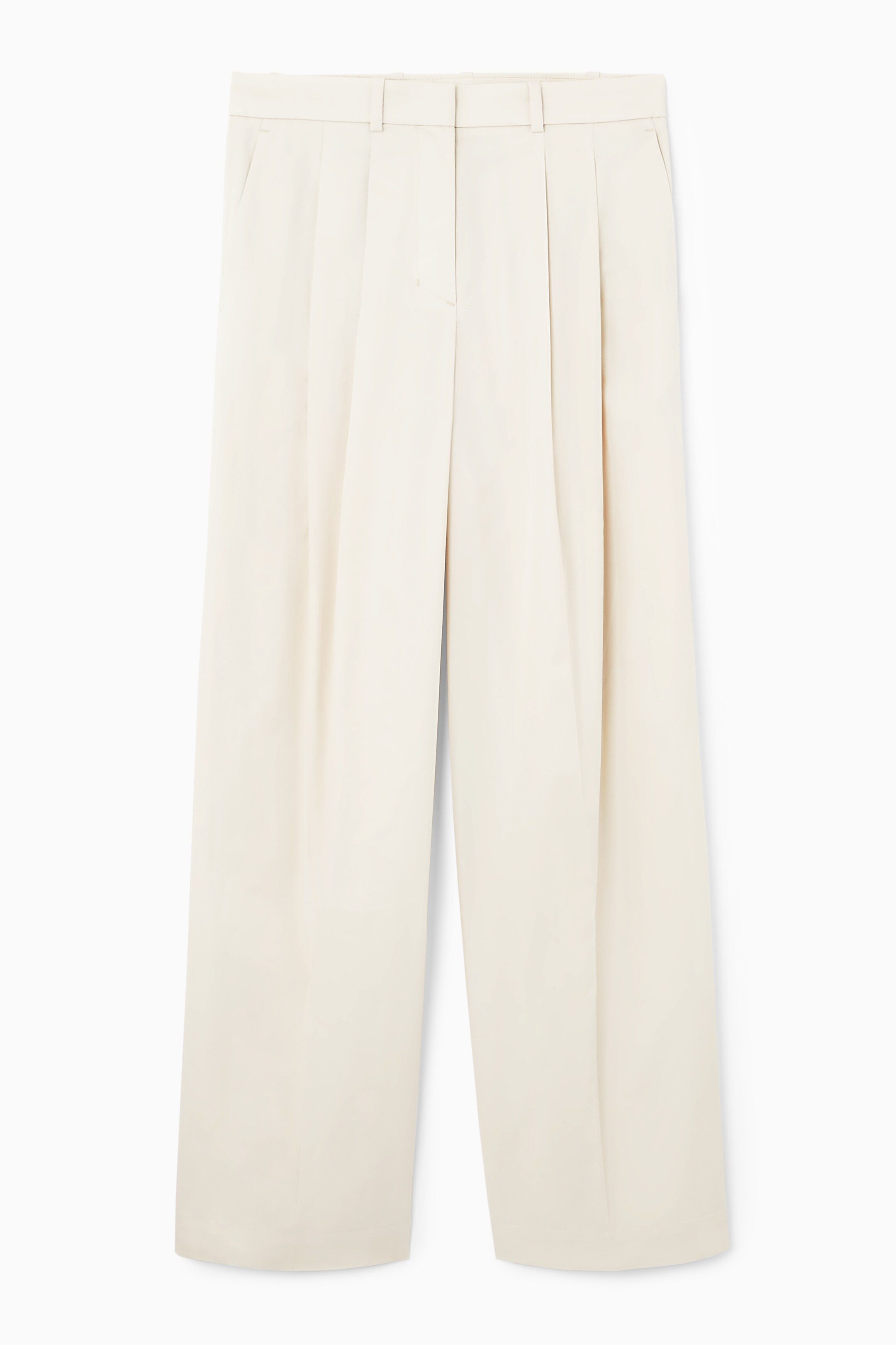 Ingrandisci l'immagine: RELAXED COTTON WIDE-LEG TROUSERS - CREAM - DONNA | H&M CH 1