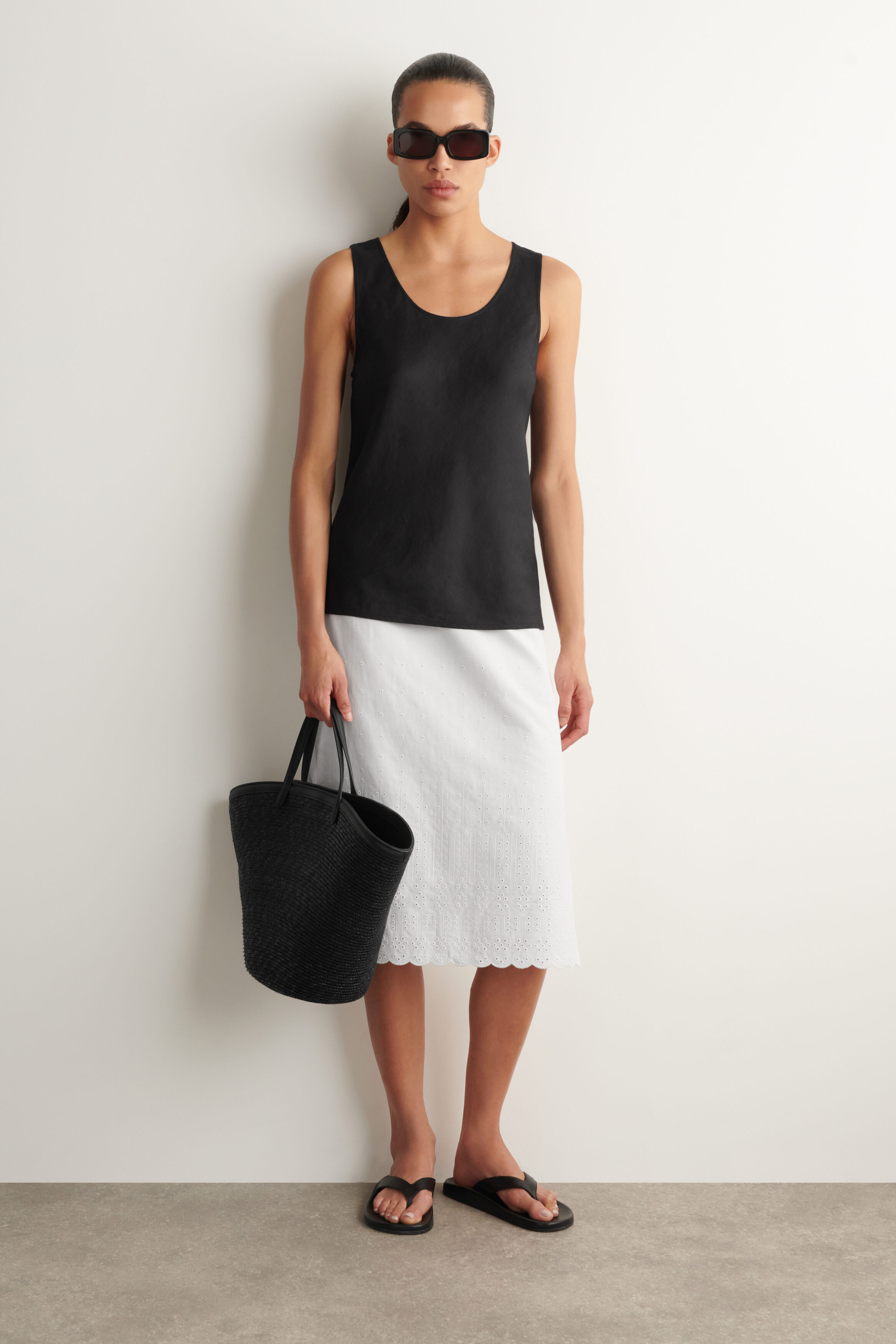 LINEN TANK TOP - BLACK | COS US