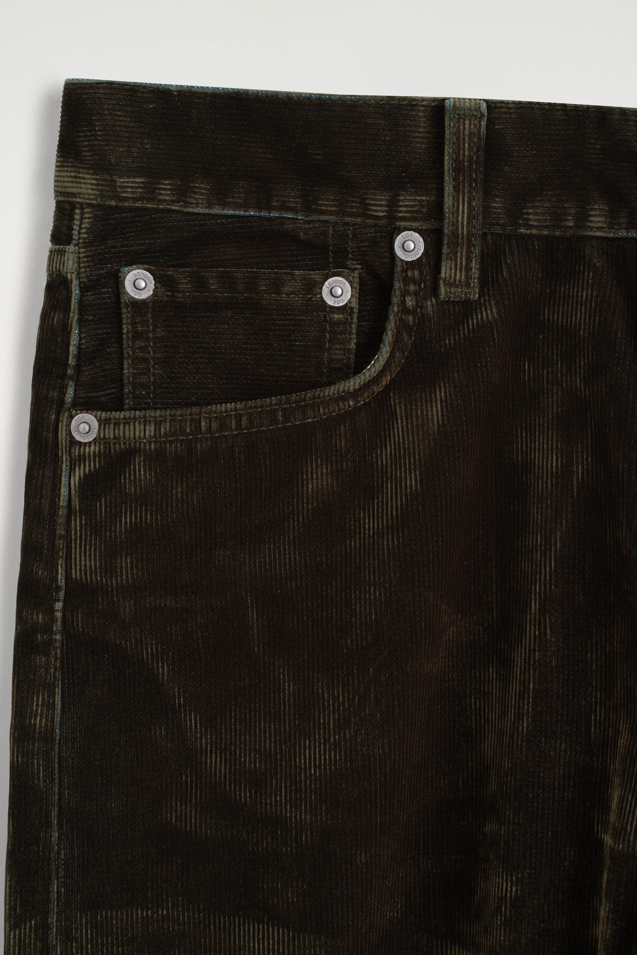 CORDUROY STRAIGHT-LEG JEANS — BROWN