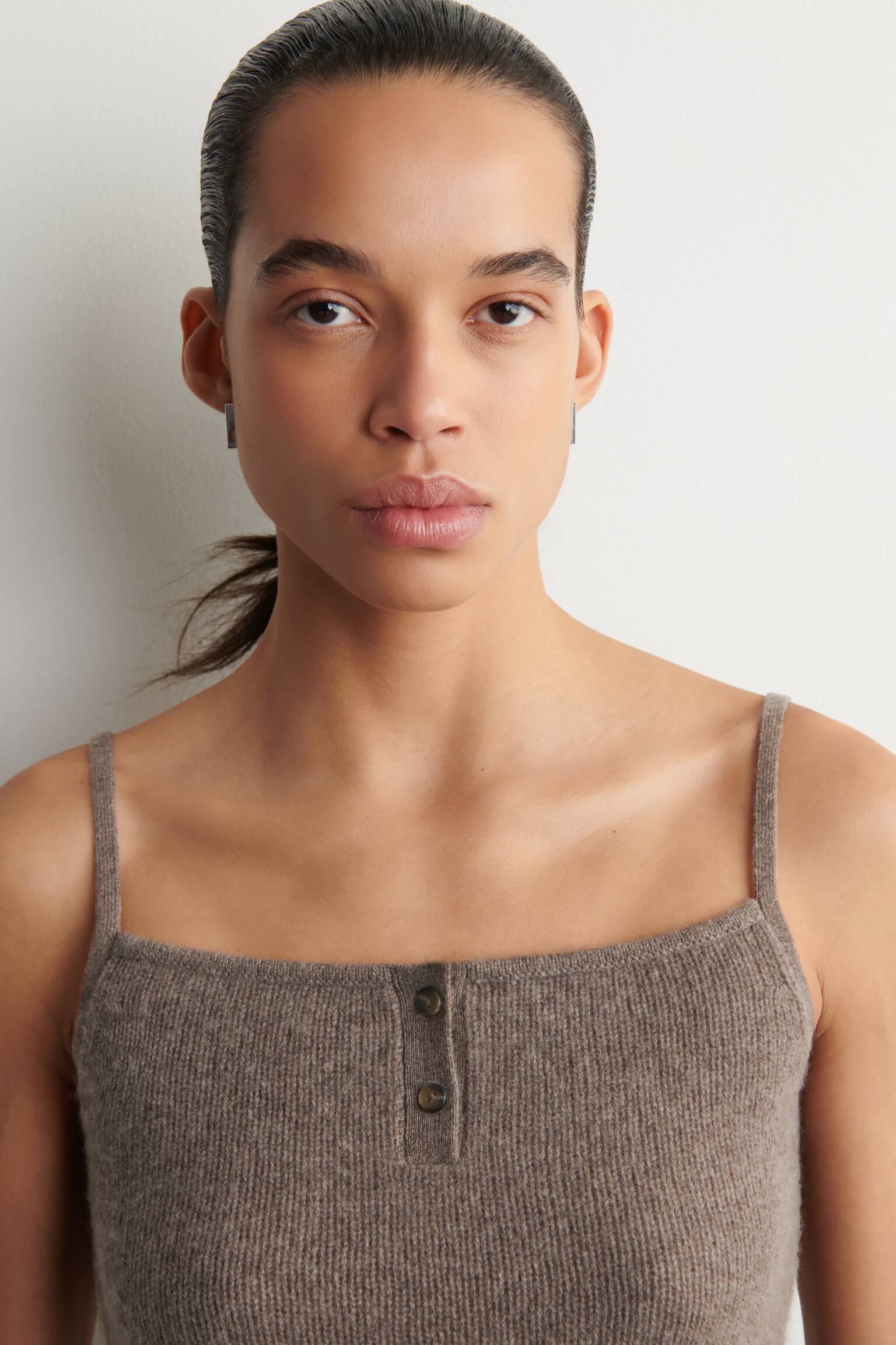 CASHMERE TANKTOP - BROWN MÉLANGE - 8