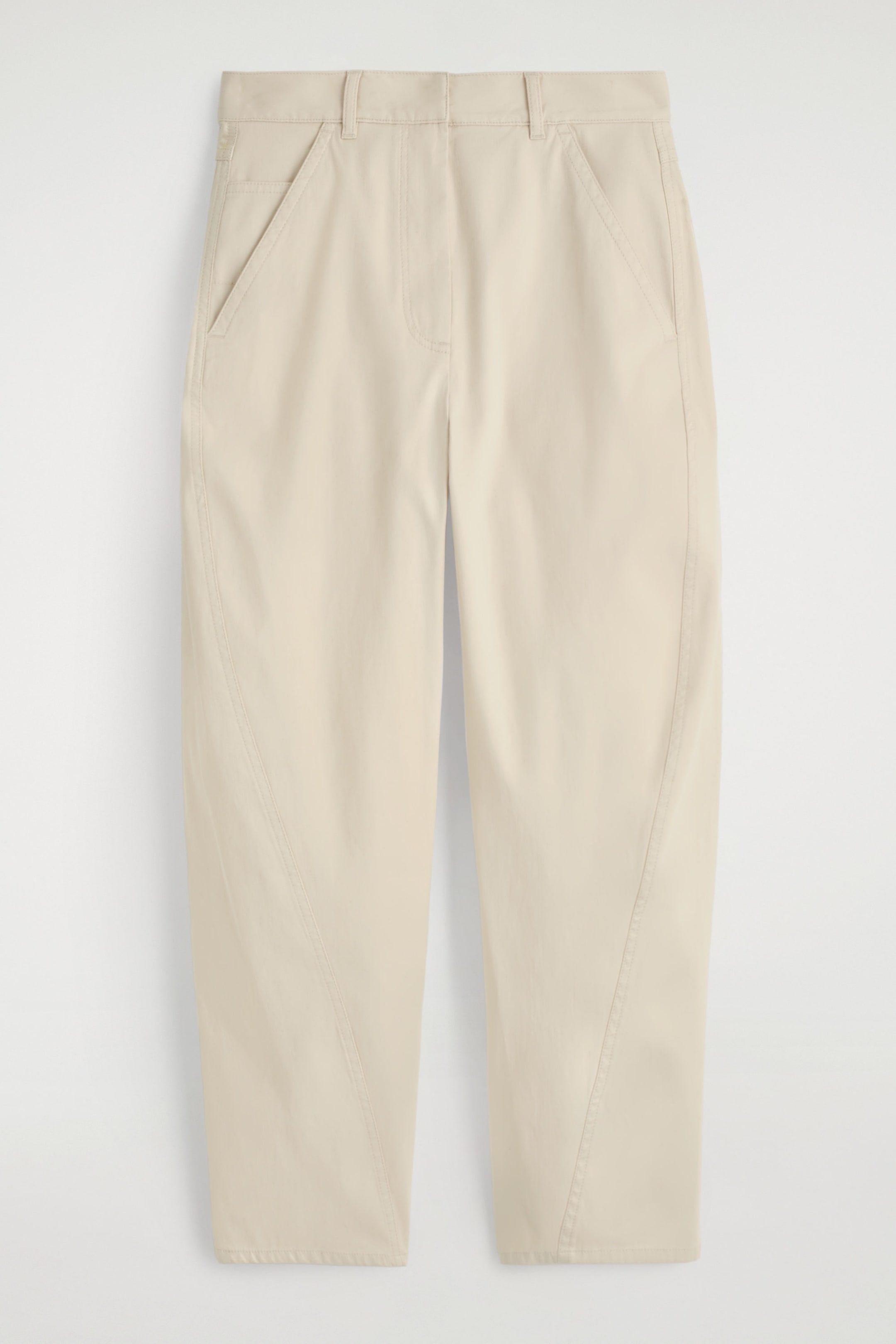 BARREL-LEG COTTON TROUSERS