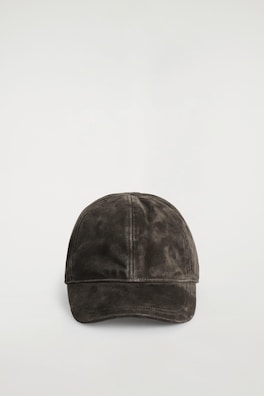 SUEDE BASEBALL CAP — CHOCOLATE 1