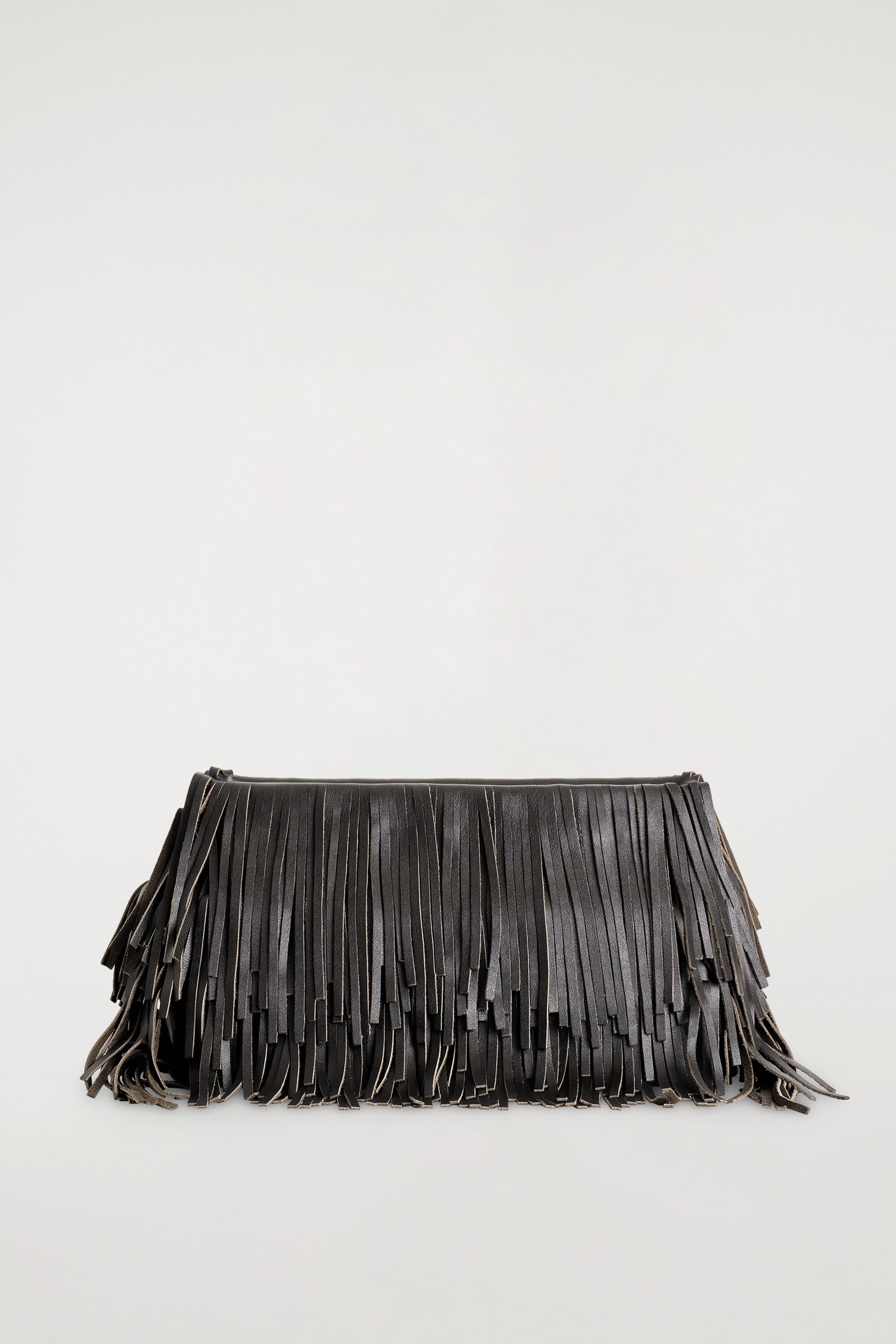 FRINGED CLUTCH - LEATHER