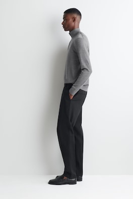 MERINO WOOL ZIP-UP MOCK-NECK SWEATER — GRAY MÉLANGE 3